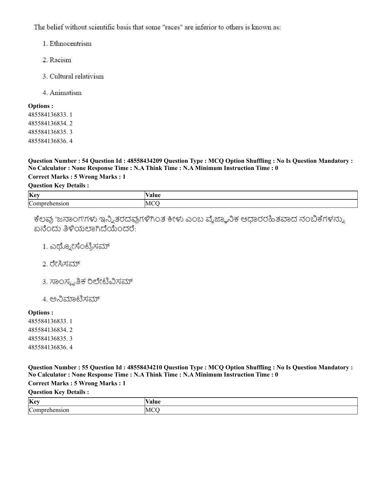 CUET 2023 English Kannada Shift 3 Question Paper - 18 June 2023 - Page 42