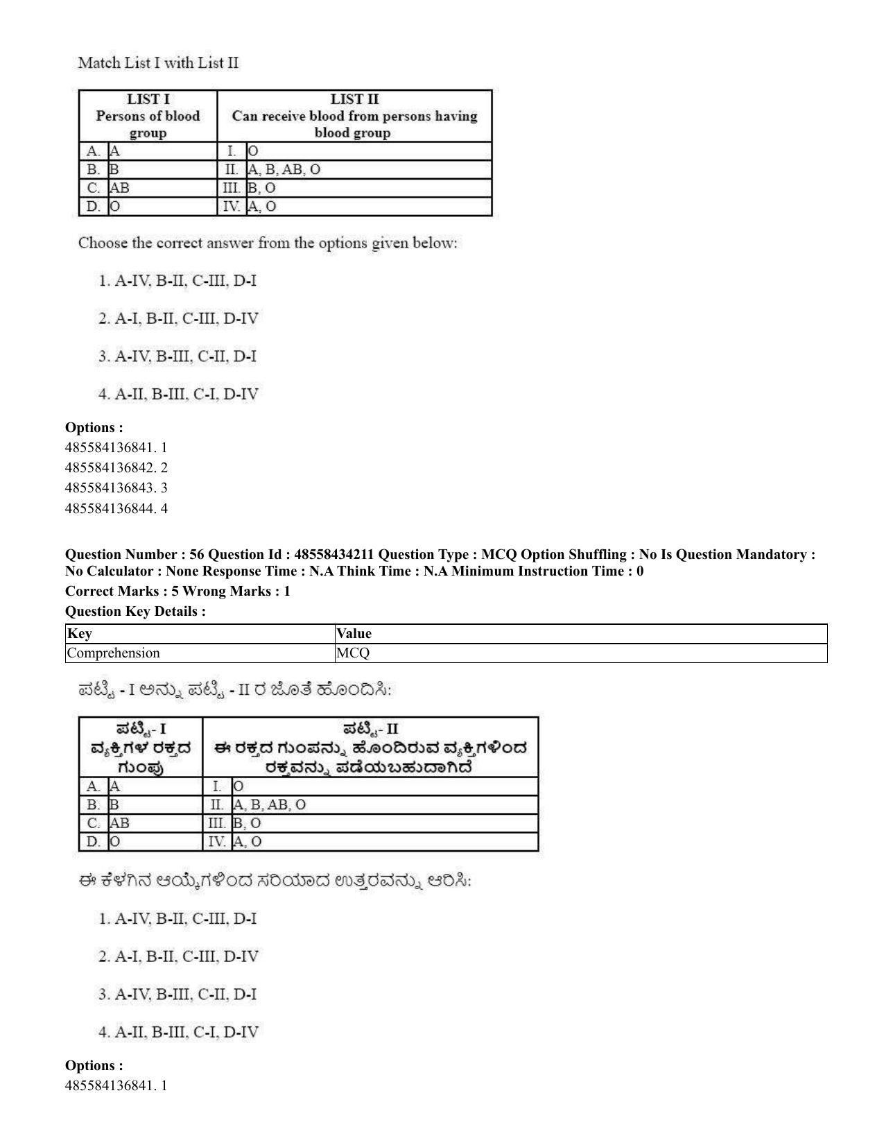 CUET 2023 English Kannada Shift 3 Question Paper - 18 June 2023 - Page 44