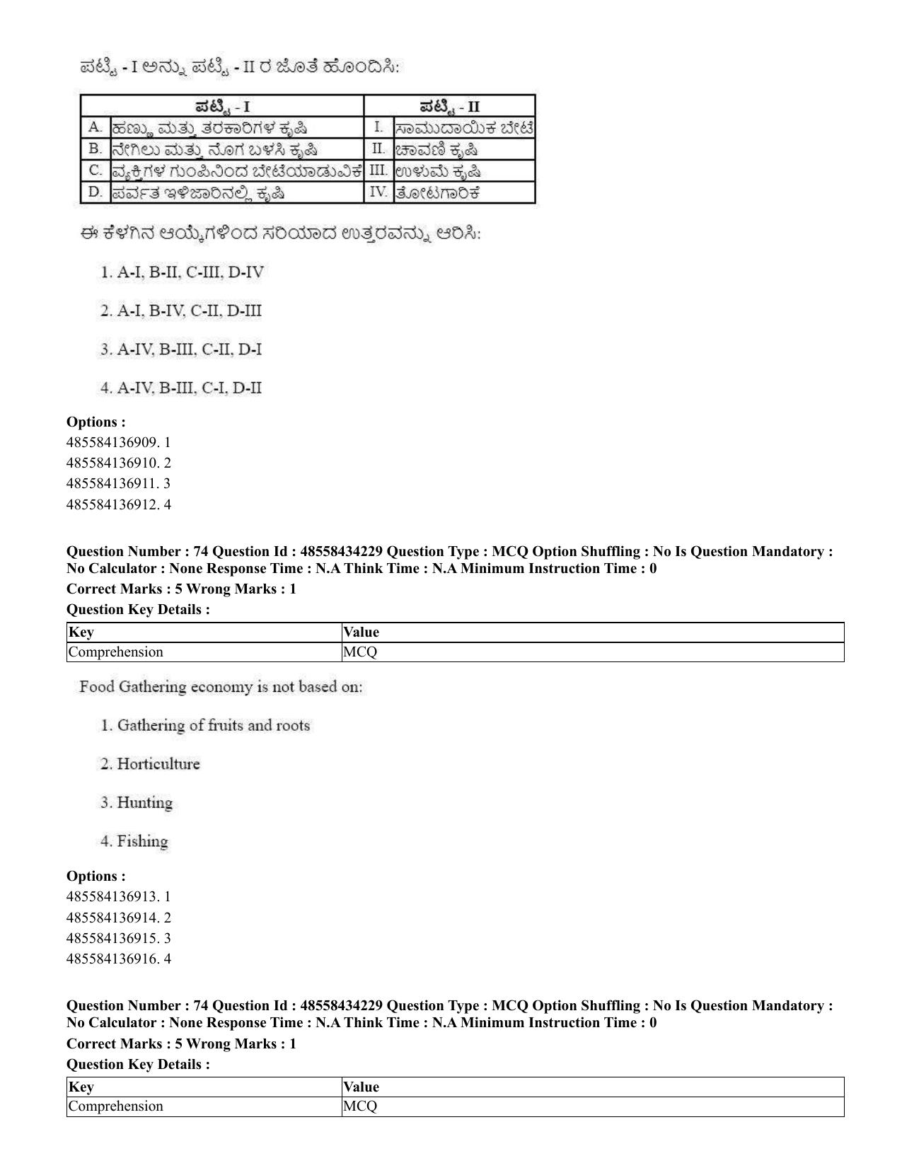 CUET 2023 English Kannada Shift 3 Question Paper - 18 June 2023 - Page 63