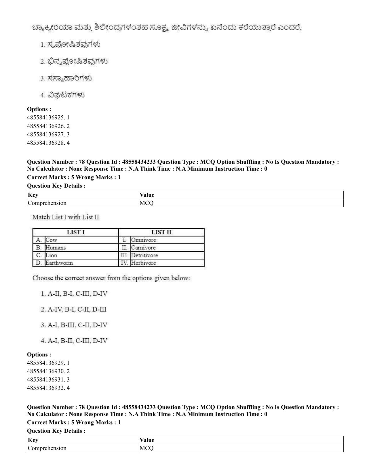 CUET 2023 English Kannada Shift 3 Question Paper - 18 June 2023 - Page 67