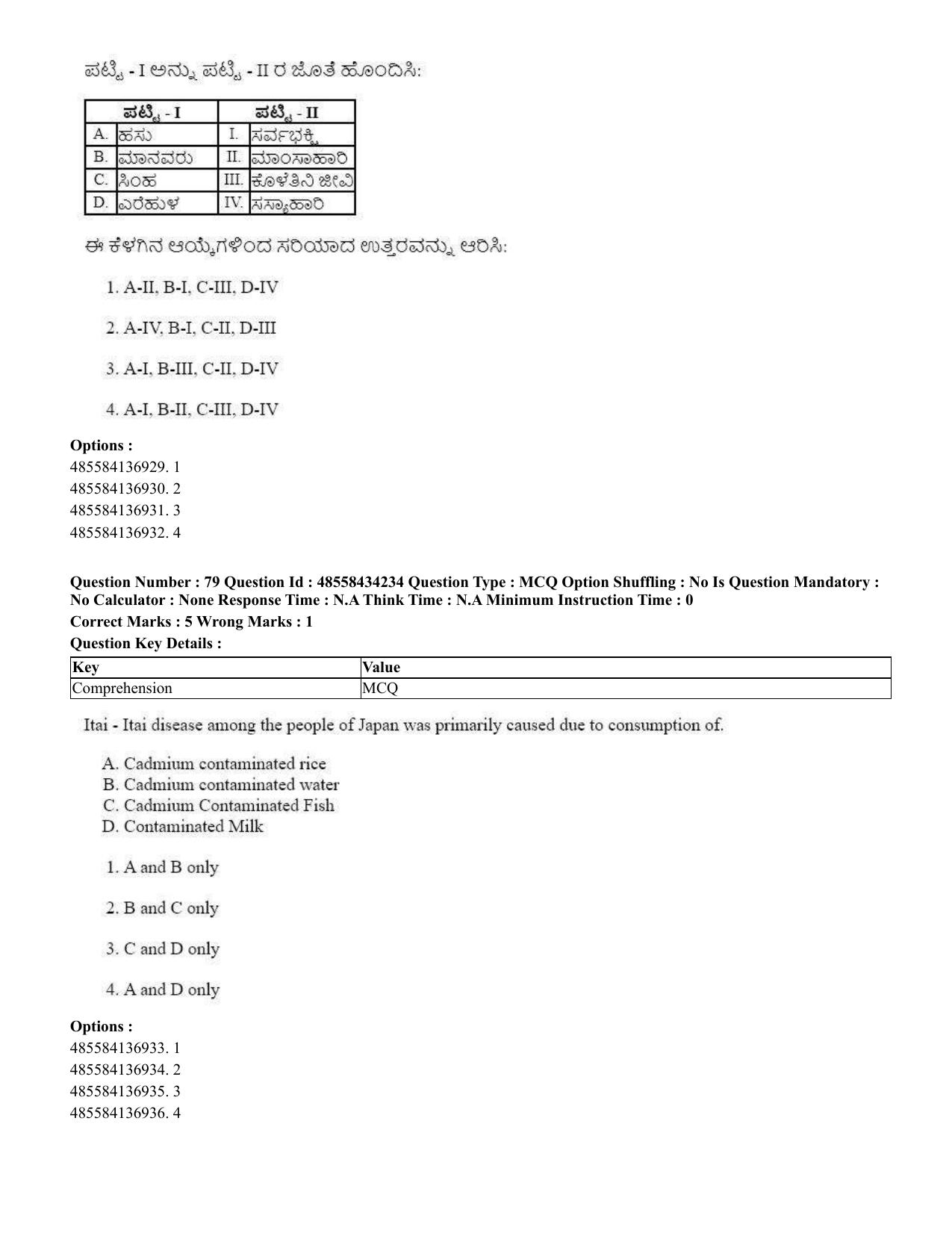 CUET 2023 English Kannada Shift 3 Question Paper - 18 June 2023 - Page 68