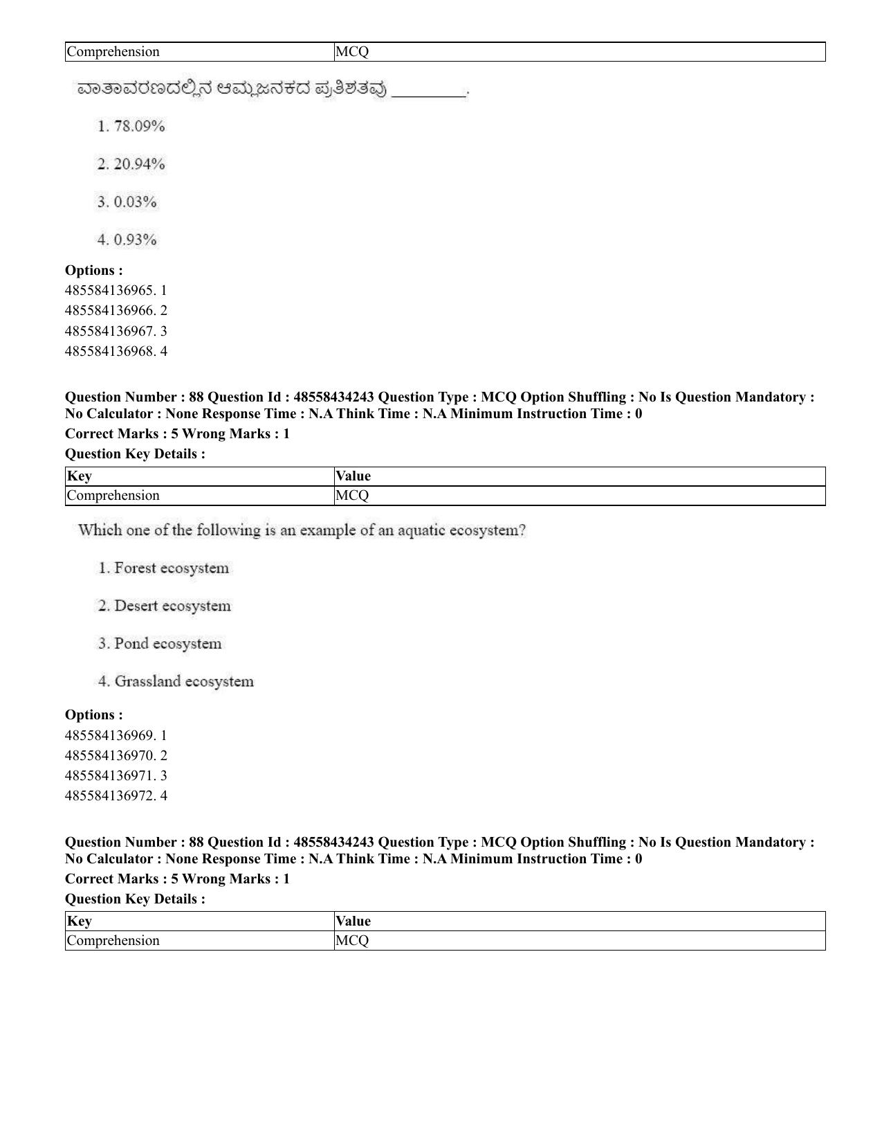 CUET 2023 English Kannada Shift 3 Question Paper - 18 June 2023 - Page 77