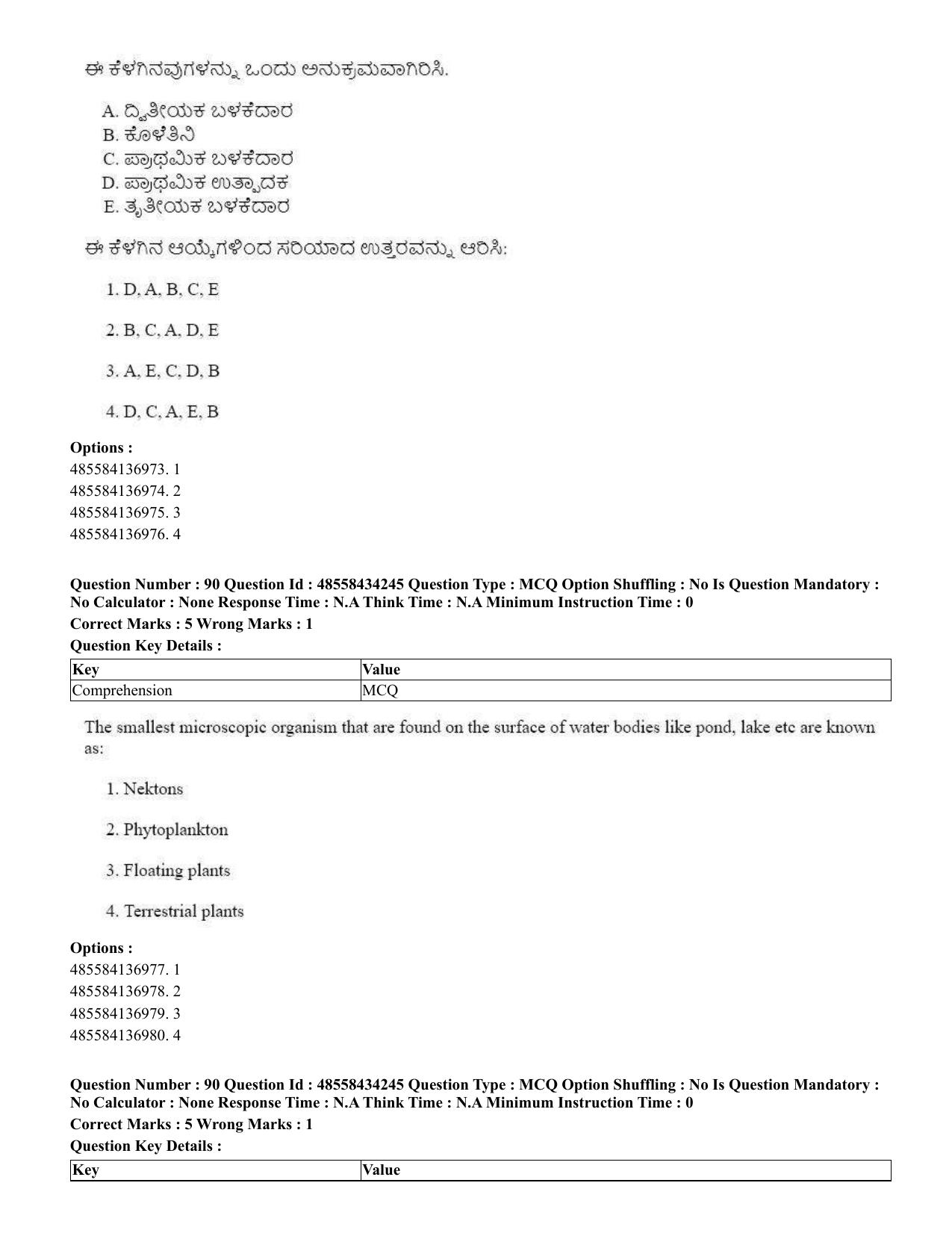 CUET 2023 English Kannada Shift 3 Question Paper - 18 June 2023 - Page 79