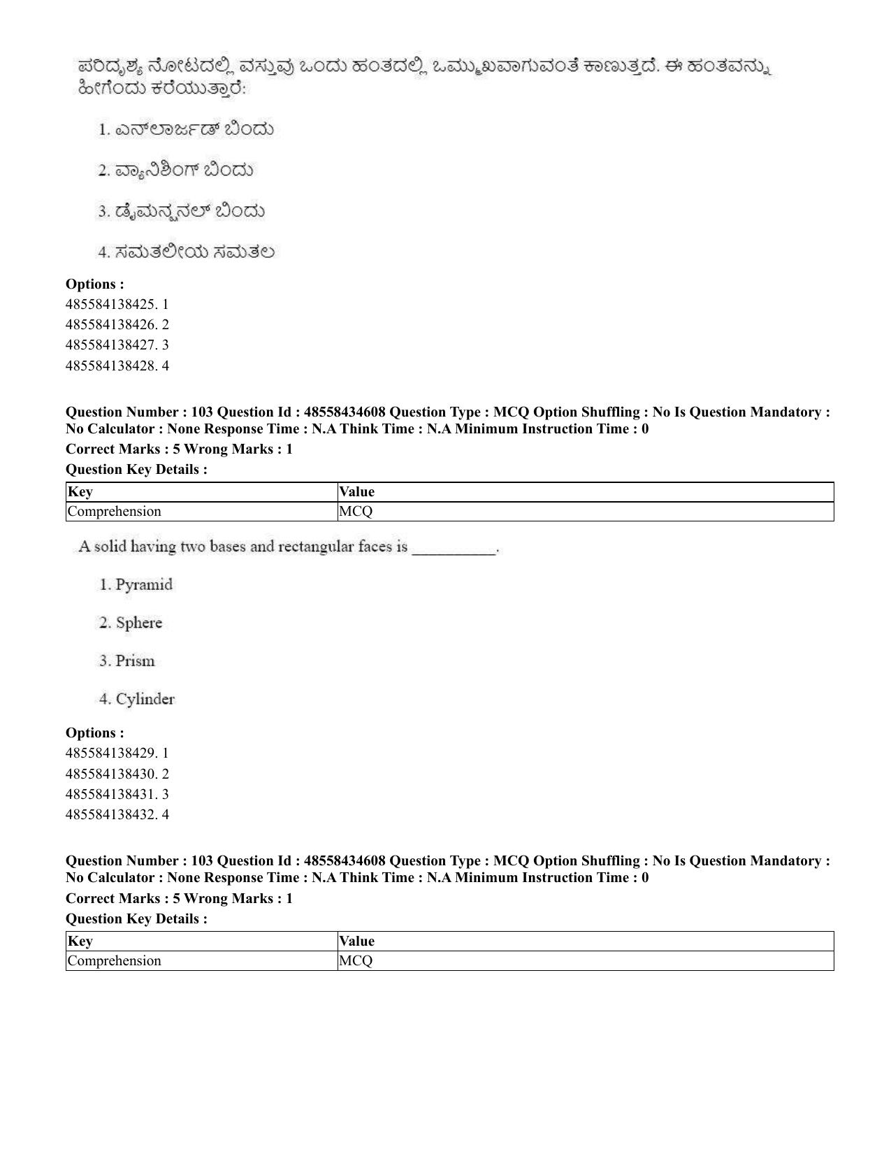 CUET 2023 English Kannada Shift 3 Question Paper - 18 June 2023 - Page 96