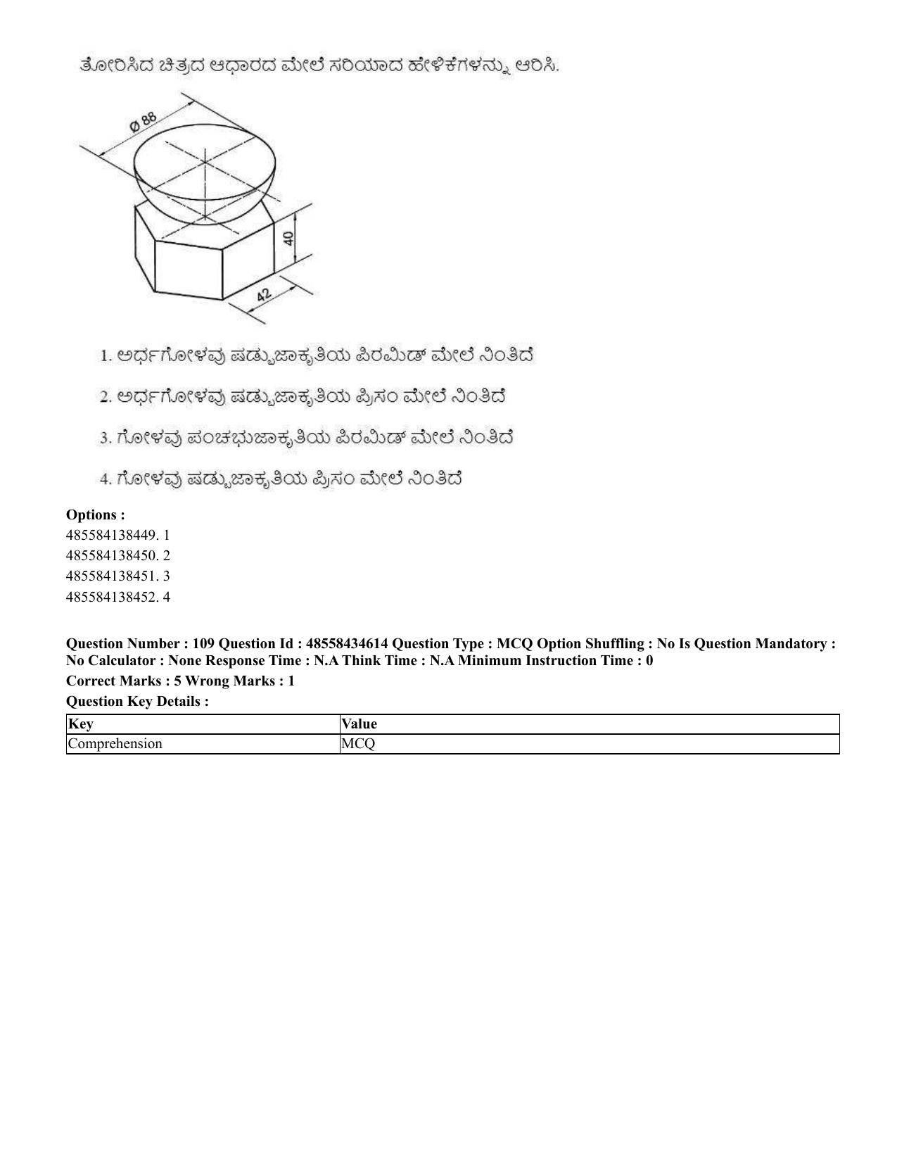 CUET 2023 English Kannada Shift 3 Question Paper - 18 June 2023 - Page 104