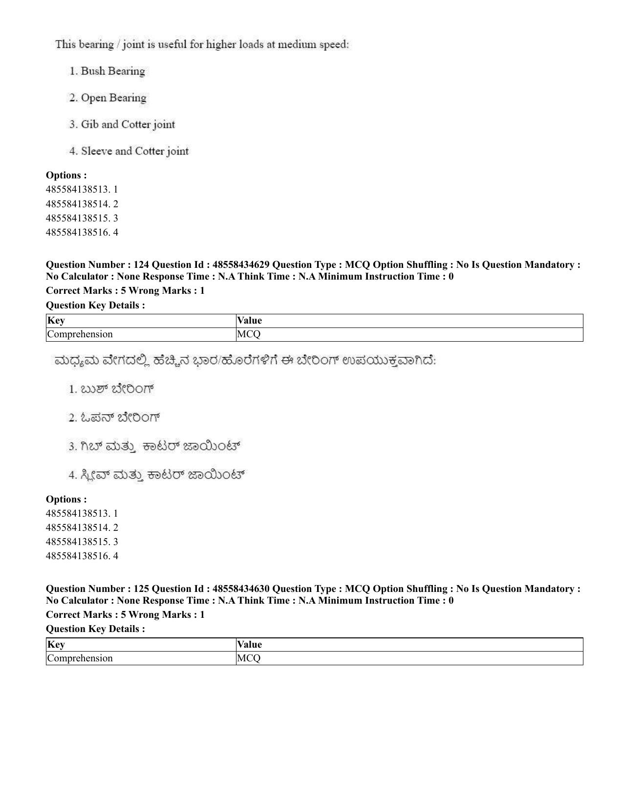 CUET 2023 English Kannada Shift 3 Question Paper - 18 June 2023 - Page 122