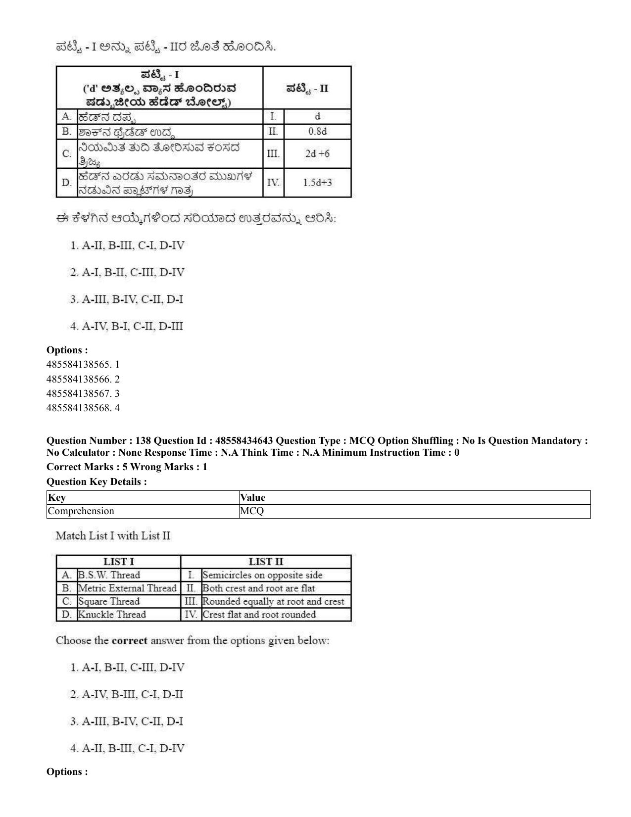 CUET 2023 English Kannada Shift 3 Question Paper - 18 June 2023 - Page 141
