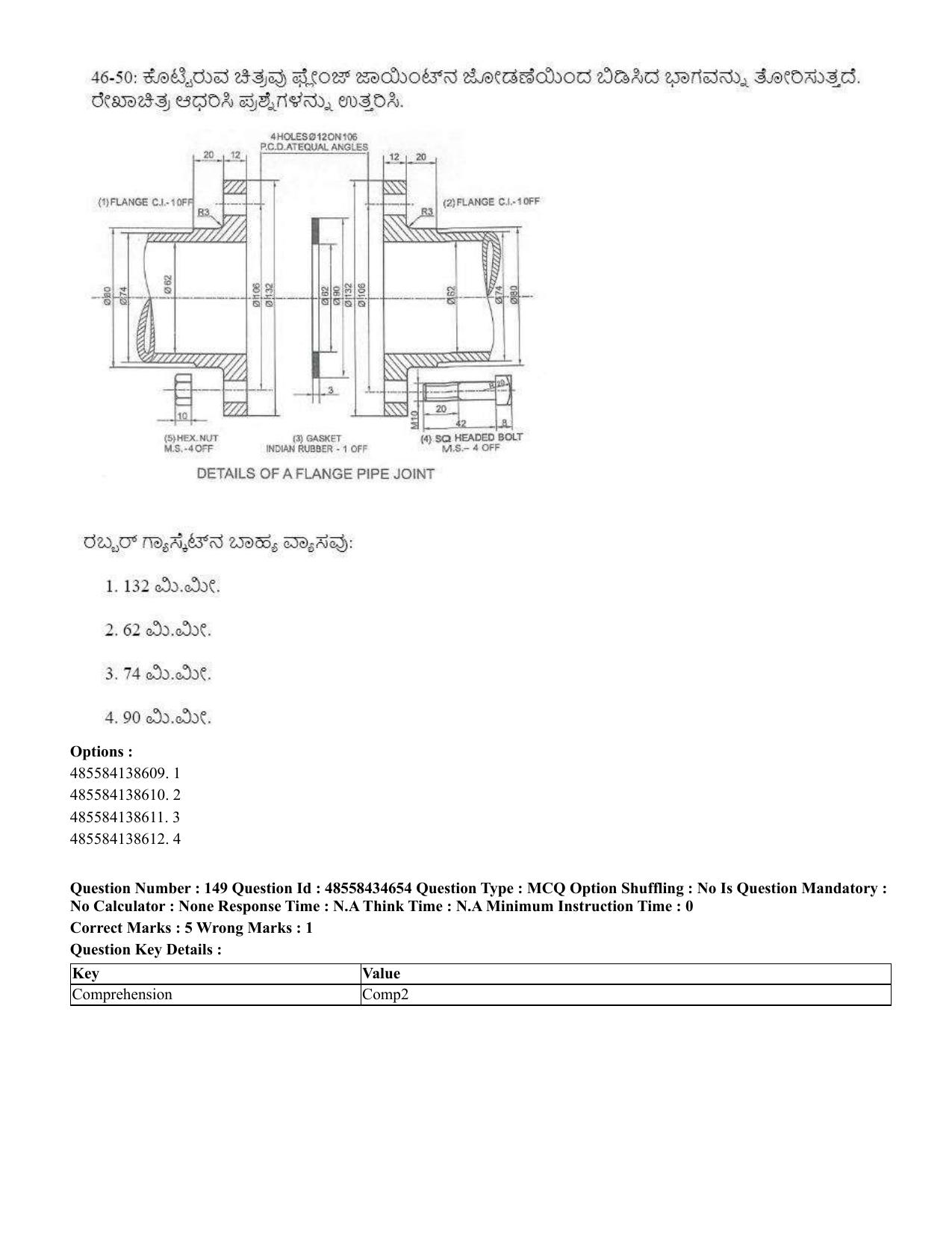 CUET 2023 English Kannada Shift 3 Question Paper - 18 June 2023 - Page 161