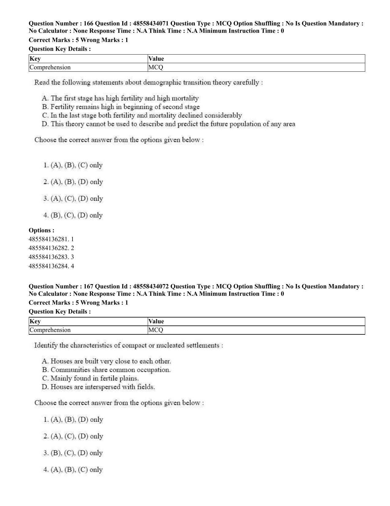 CUET 2023 English Kannada Shift 3 Question Paper - 18 June 2023 - Page 174