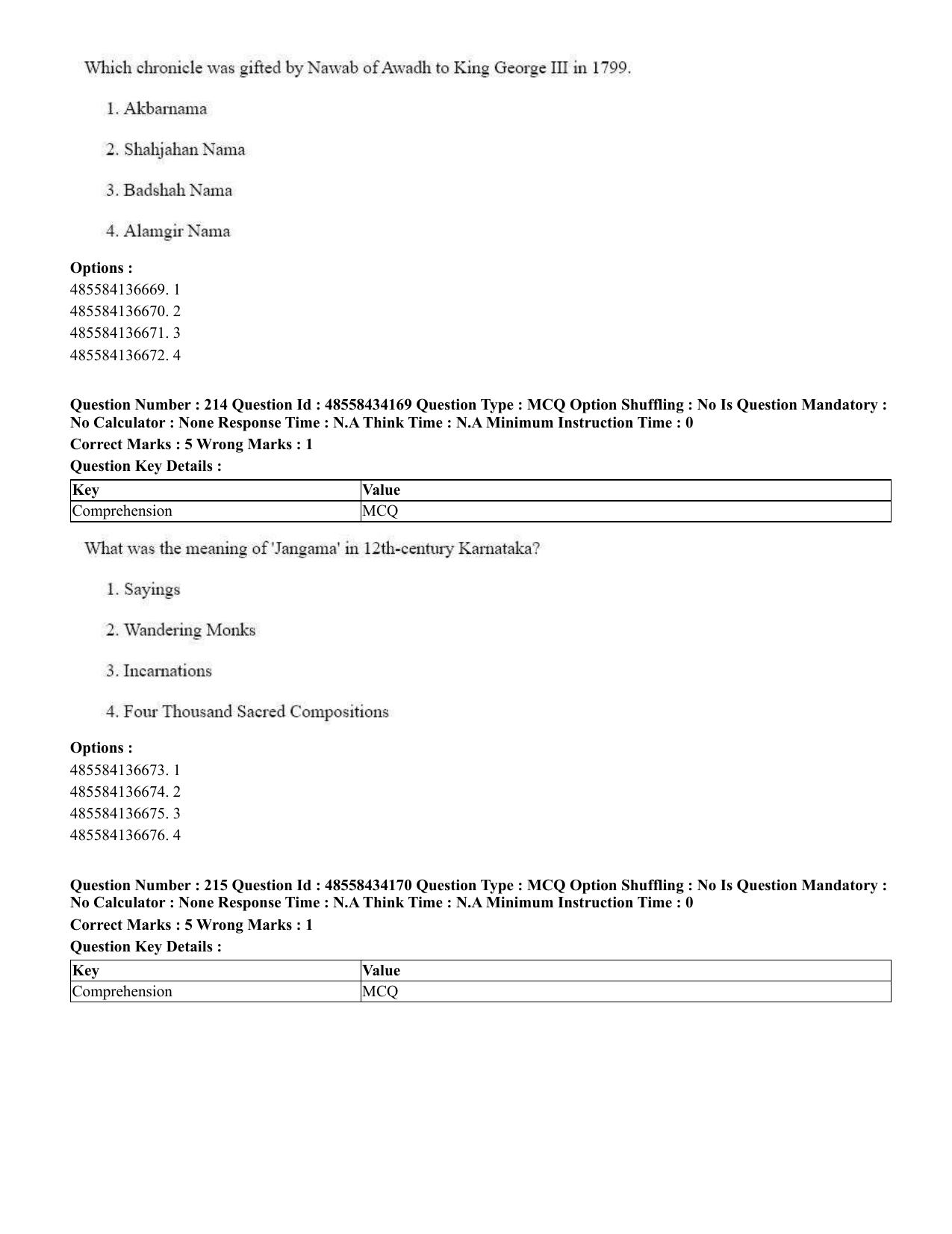 CUET 2023 English Kannada Shift 3 Question Paper - 18 June 2023 - Page 203