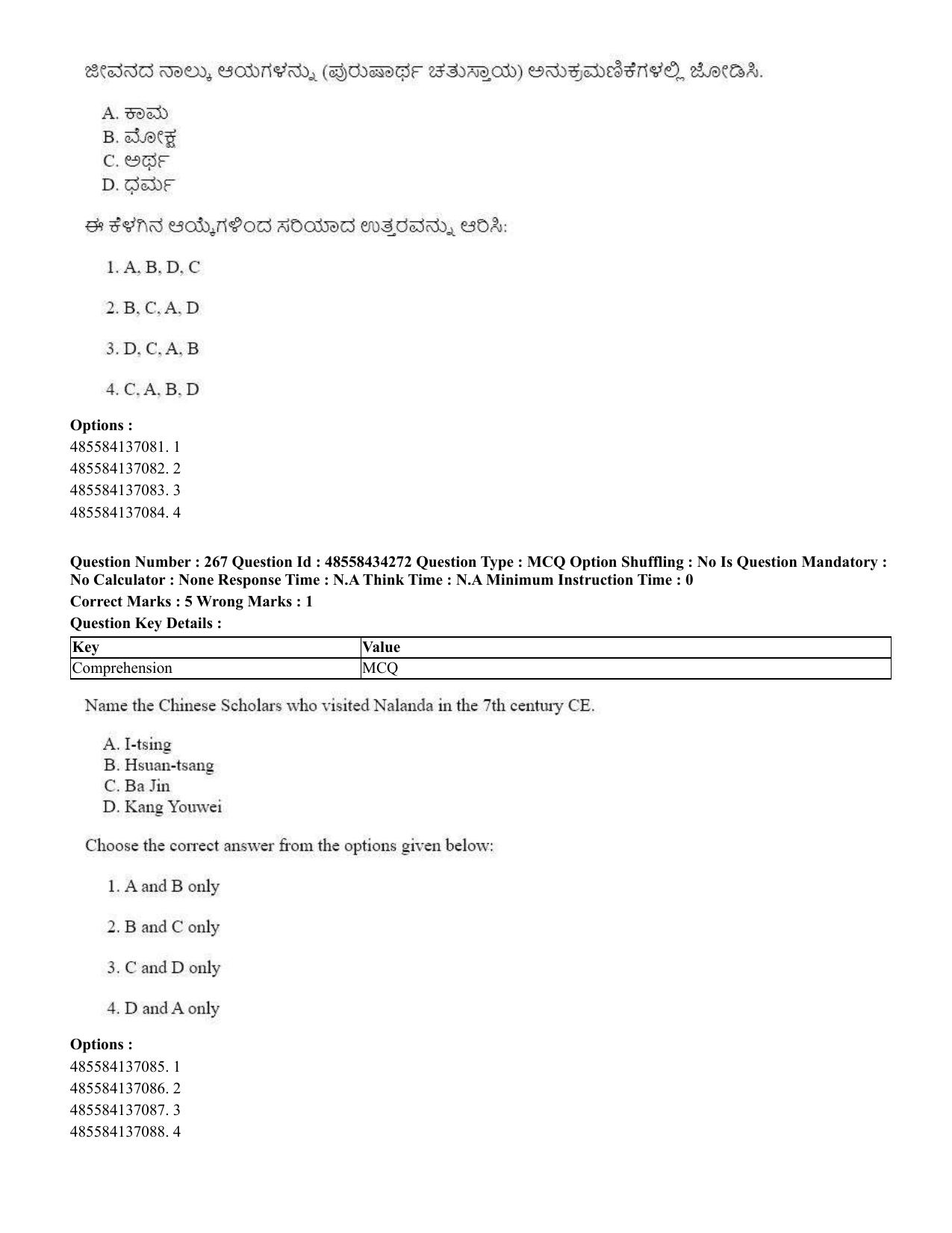 CUET 2023 English Kannada Shift 3 Question Paper - 18 June 2023 - Page 241