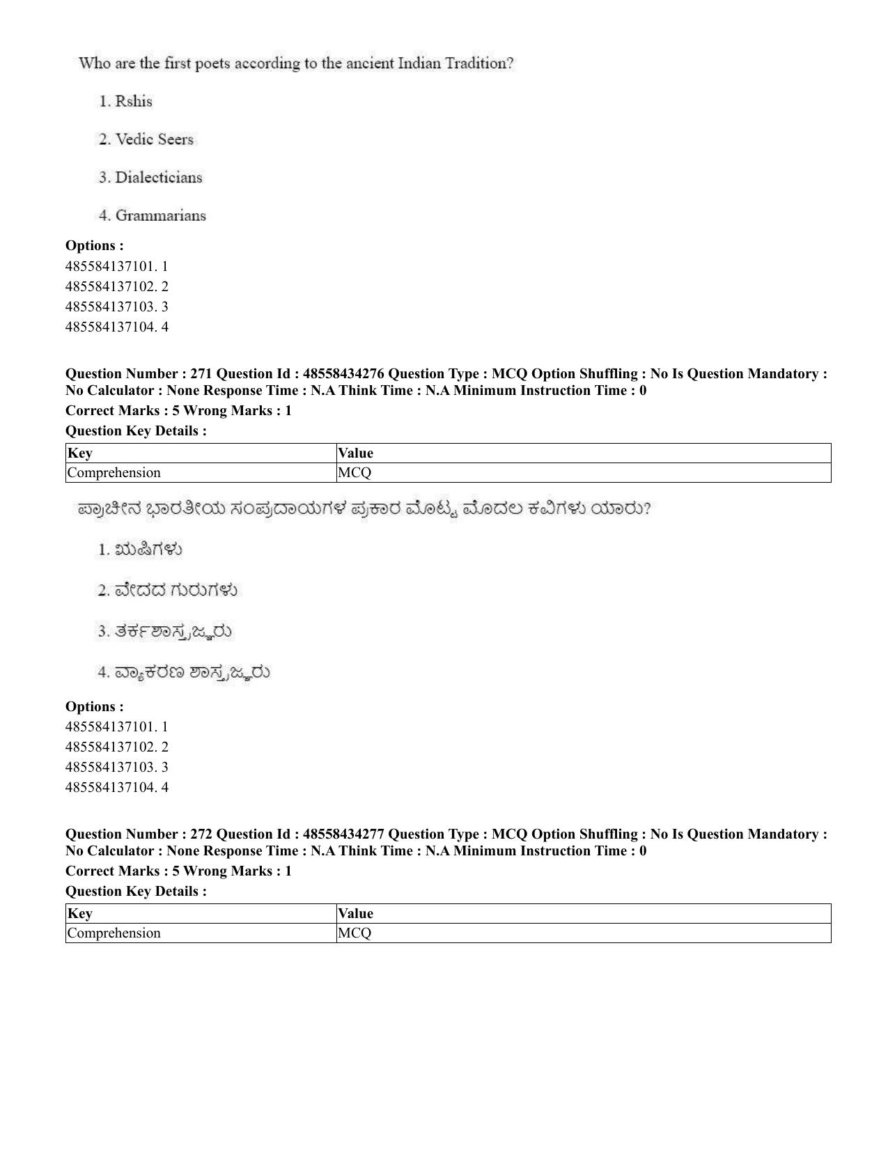 CUET 2023 English Kannada Shift 3 Question Paper - 18 June 2023 - Page 246