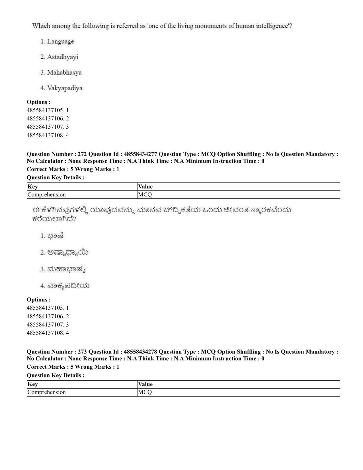 CUET 2023 English Kannada Shift 3 Question Paper - 18 June 2023 - Page 247