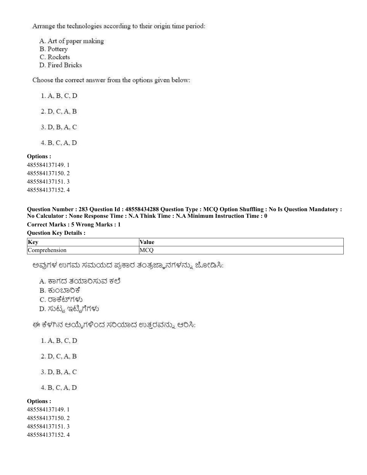 CUET 2023 English Kannada Shift 3 Question Paper - 18 June 2023 - Page 258