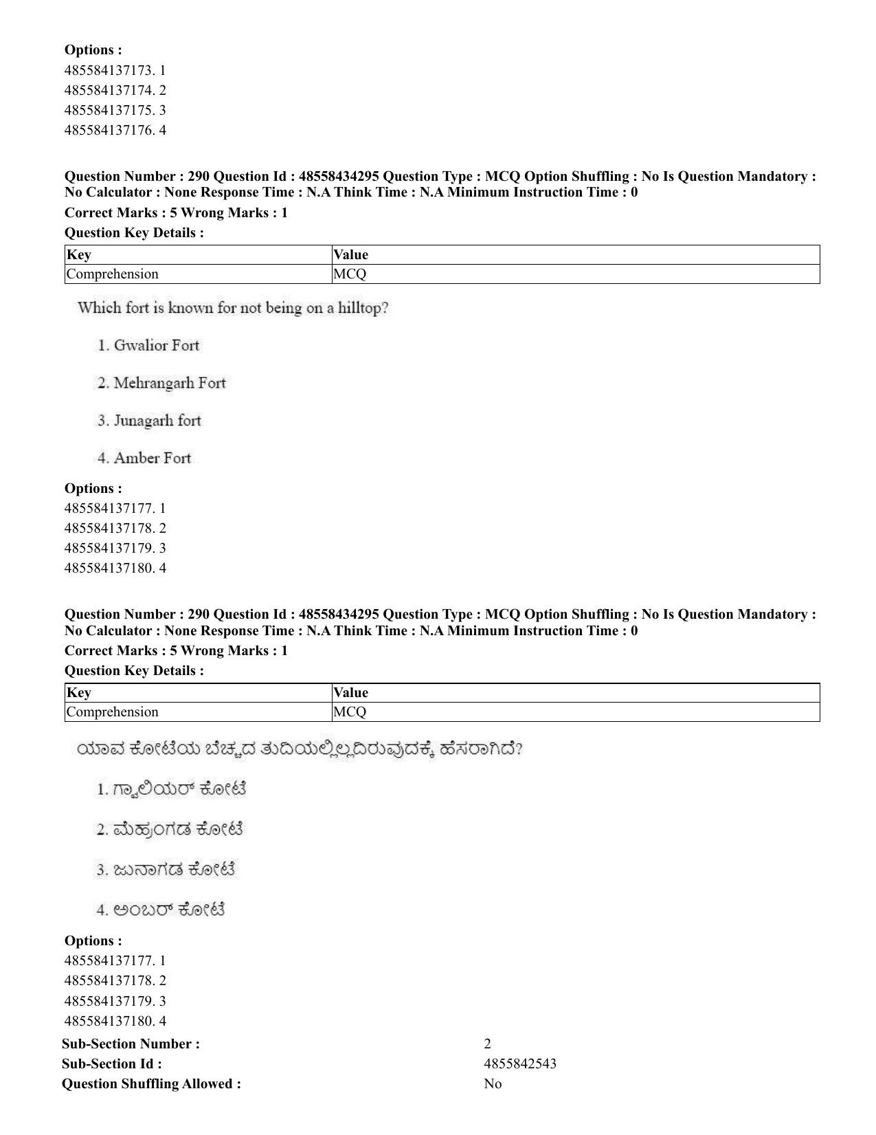 CUET 2023 English Kannada Shift 3 Question Paper - 18 June 2023 - Page 266