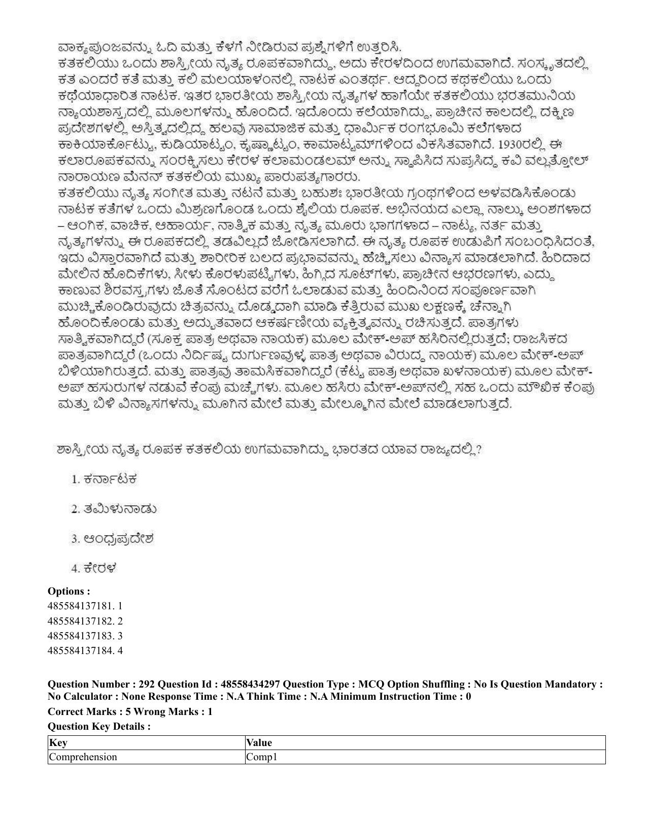 CUET 2023 English Kannada Shift 3 Question Paper - 18 June 2023 - Page 268