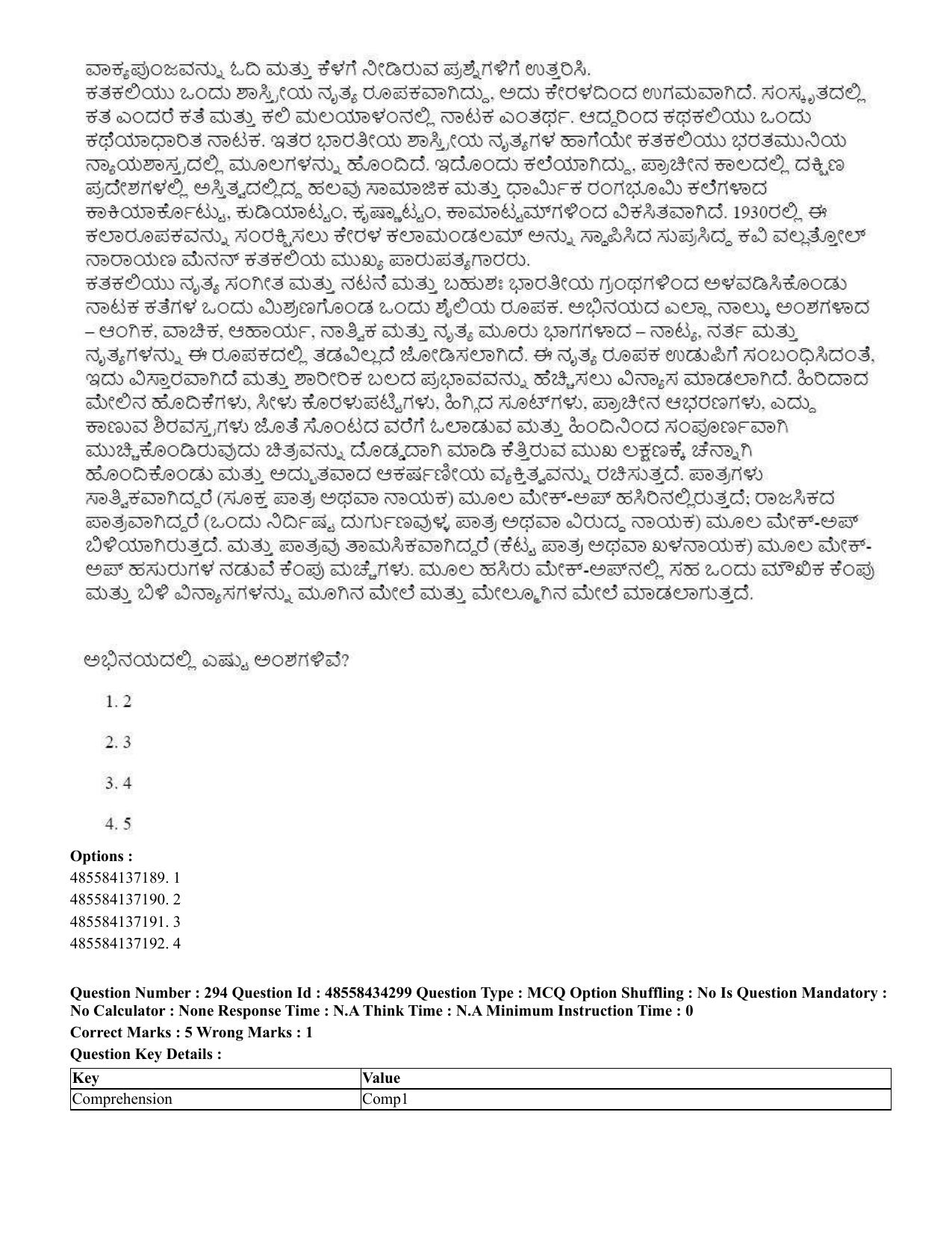 CUET 2023 English Kannada Shift 3 Question Paper - 18 June 2023 - Page 272