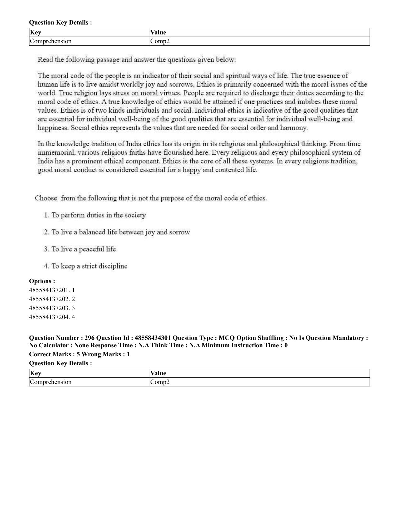 CUET 2023 English Kannada Shift 3 Question Paper - 18 June 2023 - Page 277