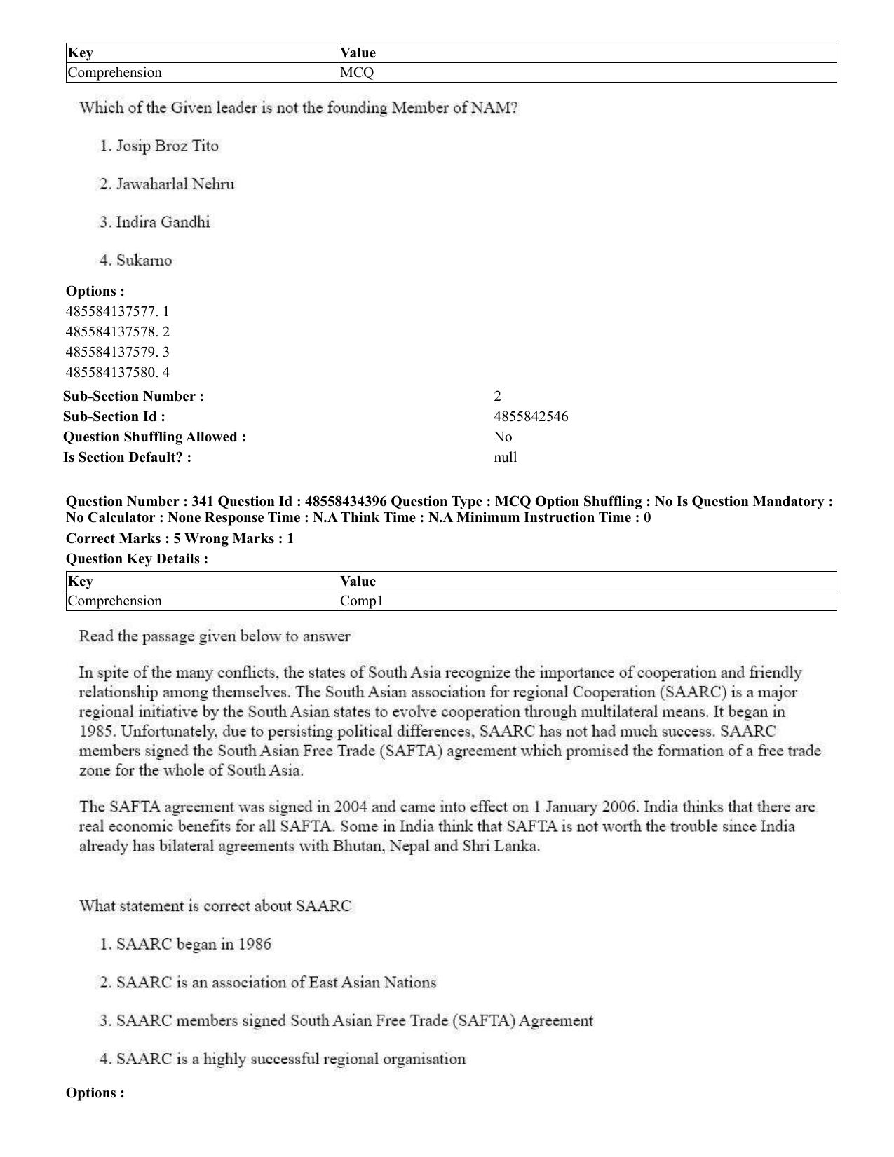 CUET 2023 English Kannada Shift 3 Question Paper - 18 June 2023 - Page 307
