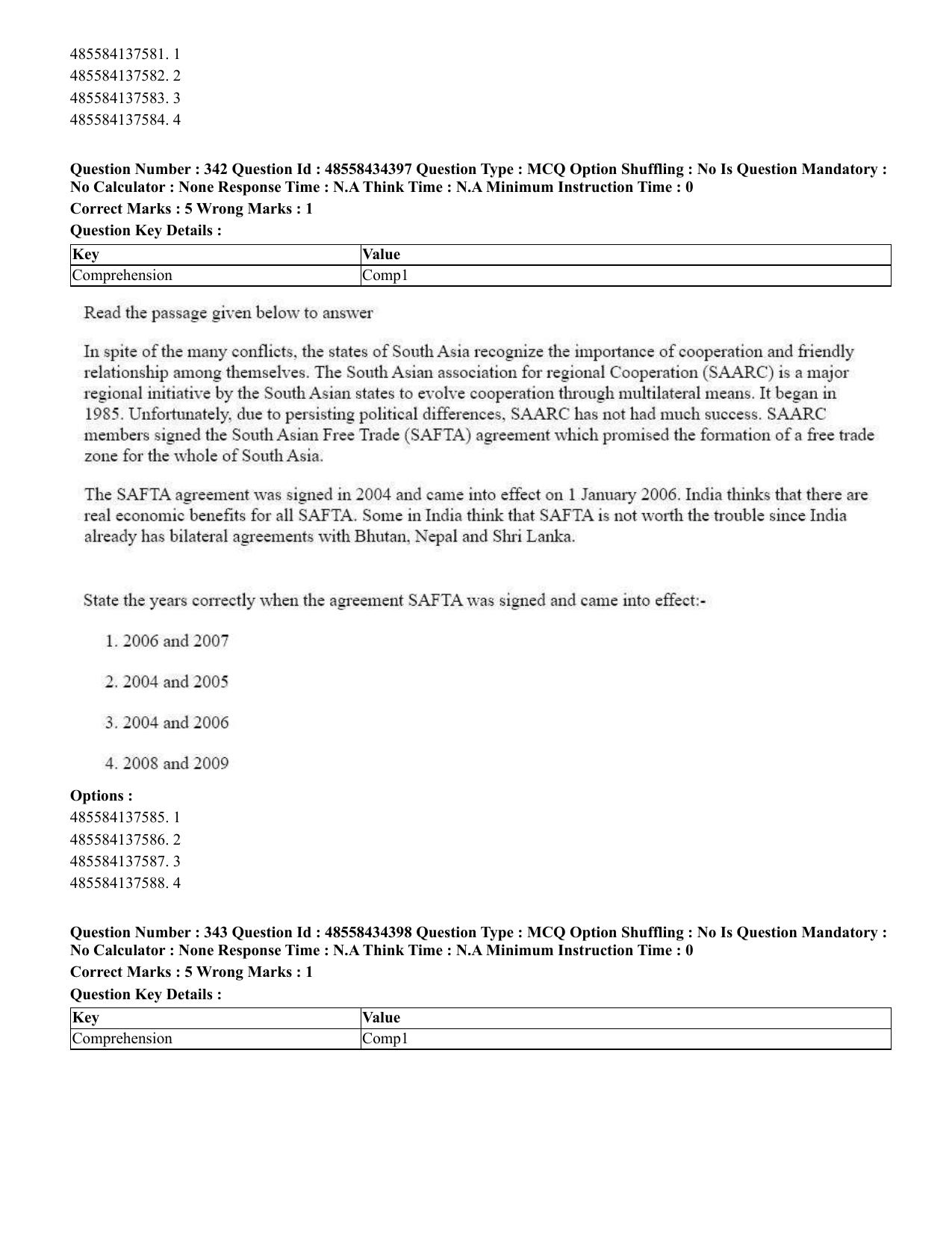 CUET 2023 English Kannada Shift 3 Question Paper - 18 June 2023 - Page 308
