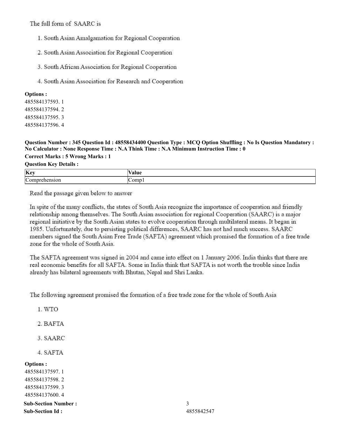 CUET 2023 English Kannada Shift 3 Question Paper - 18 June 2023 - Page 310