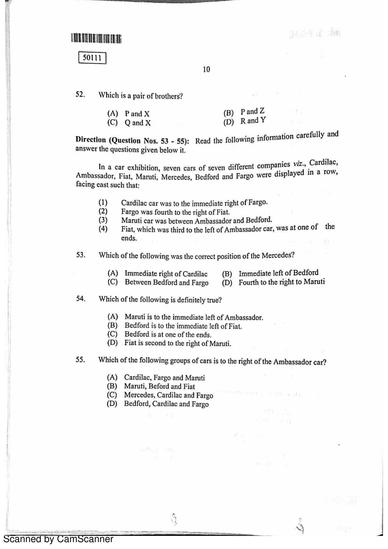 CUSAT CAT 2011 MCA Question Paper - Page 11