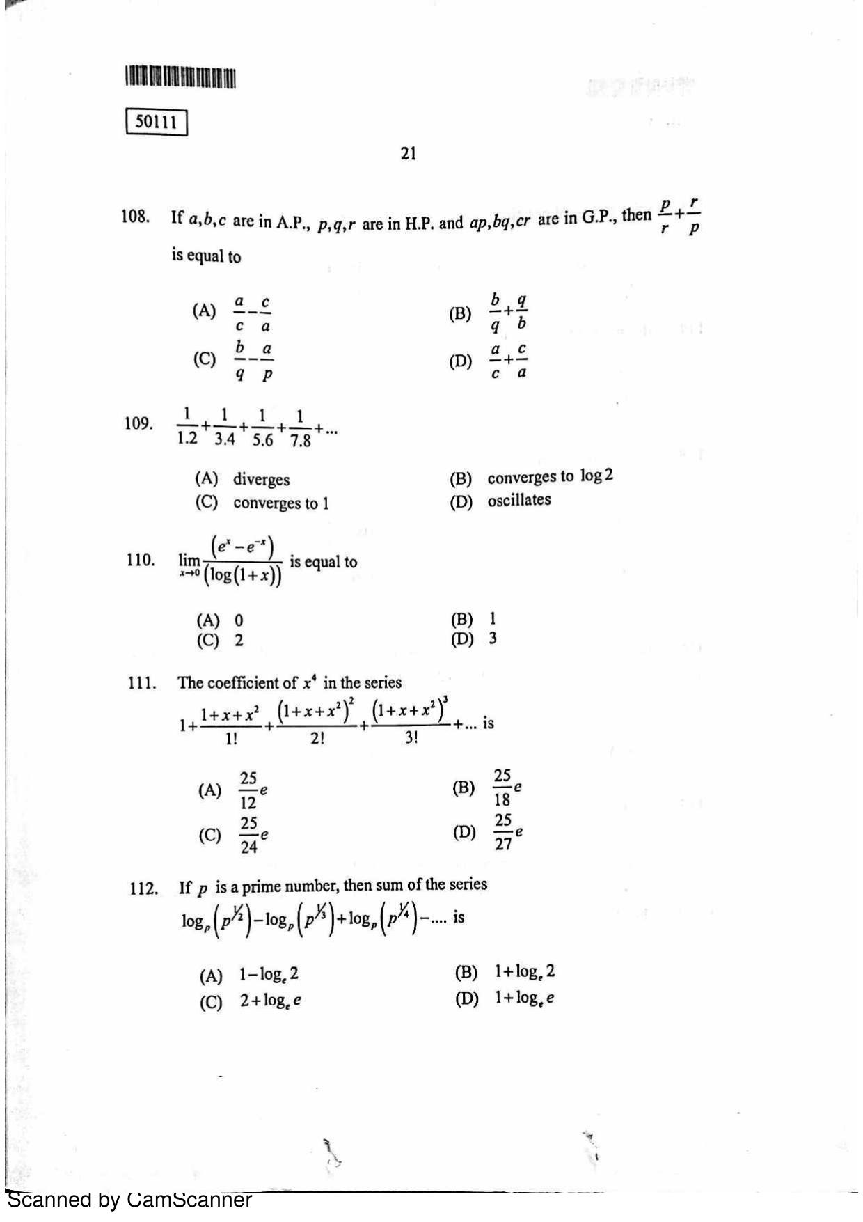 CUSAT CAT 2011 MCA Question Paper - Page 22
