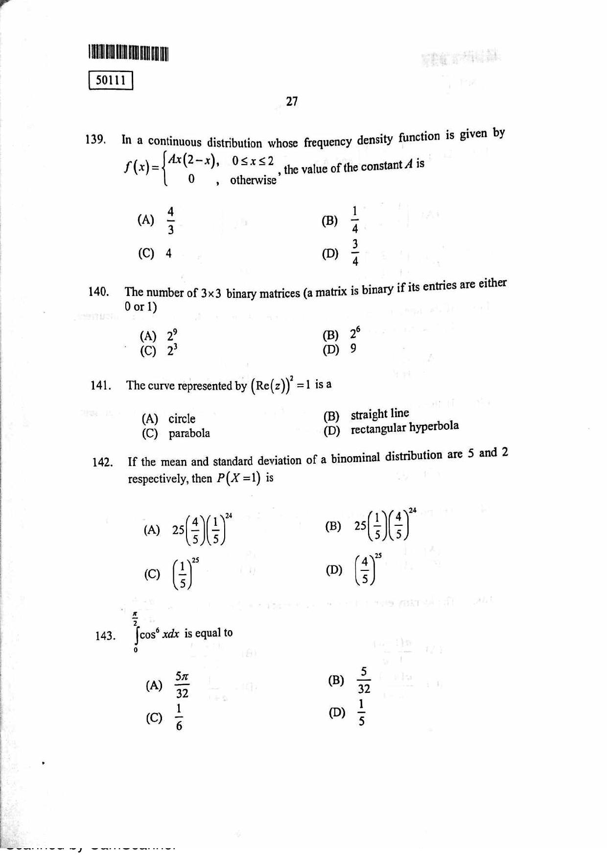 CUSAT CAT 2011 MCA Question Paper - Page 28