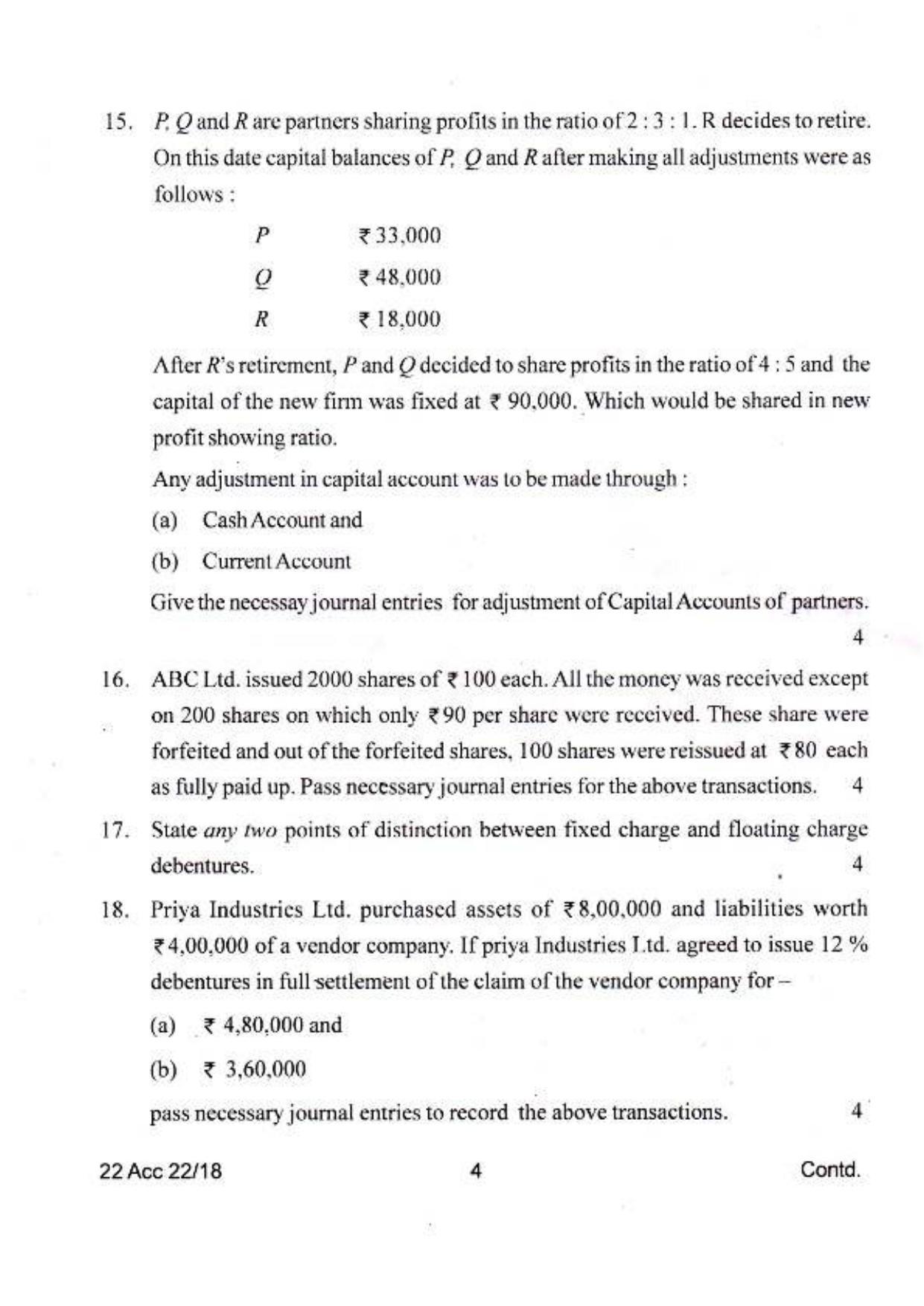 COHSEM Class 12 Accountancy 2018 Question Papers - Page 4