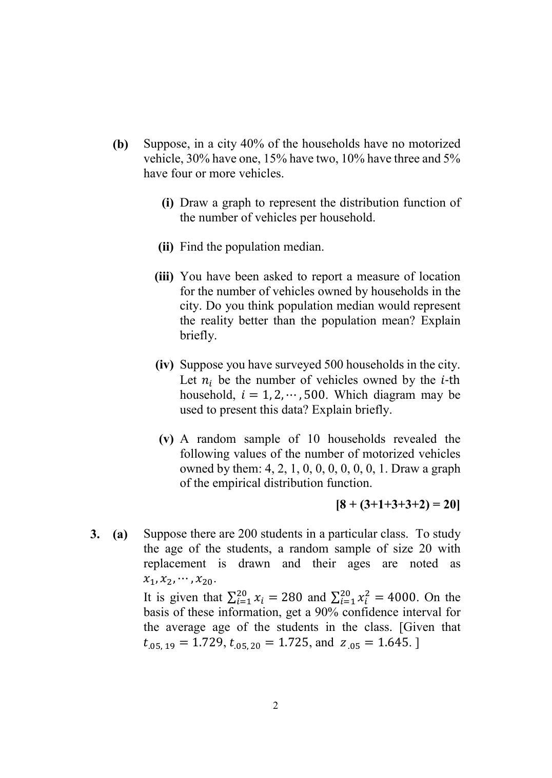 ISI Admission Test M.Tech (QROR) PQB 2018 Sample Paper - Page 2