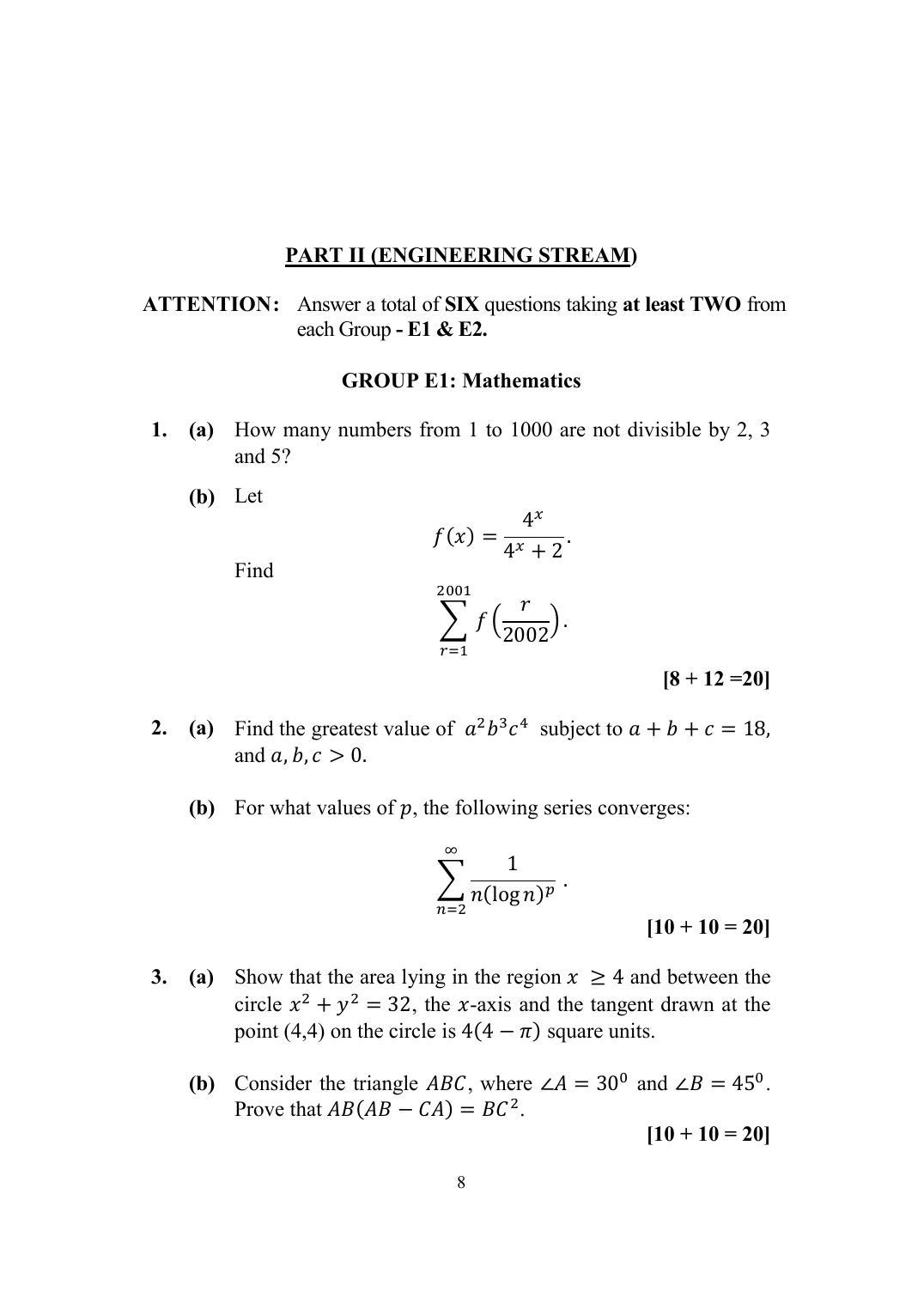 ISI Admission Test M.Tech (QROR) PQB 2018 Sample Paper - Page 8