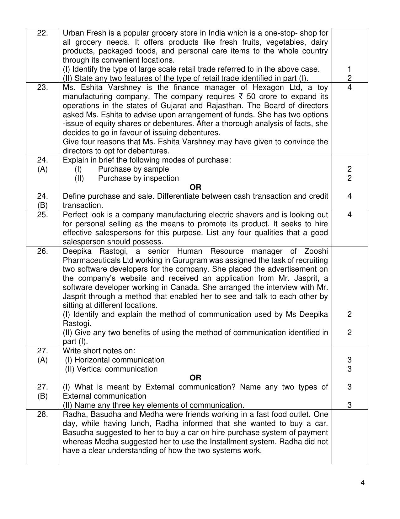 CBSE Class 10 Elements of Business Sample Paper 2025 - Page 4
