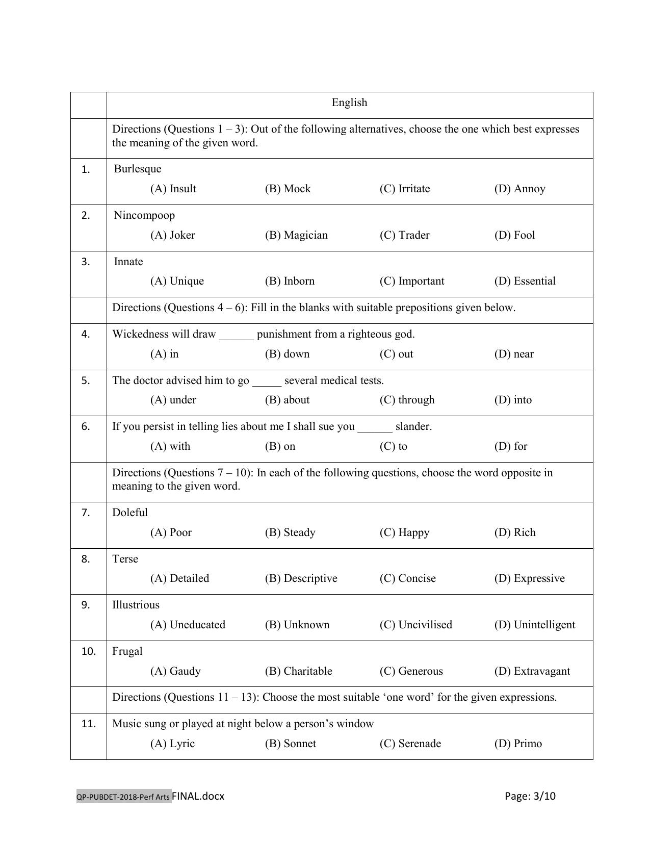 PUBDET 2017 Performing Arts Question Papers - Page 3