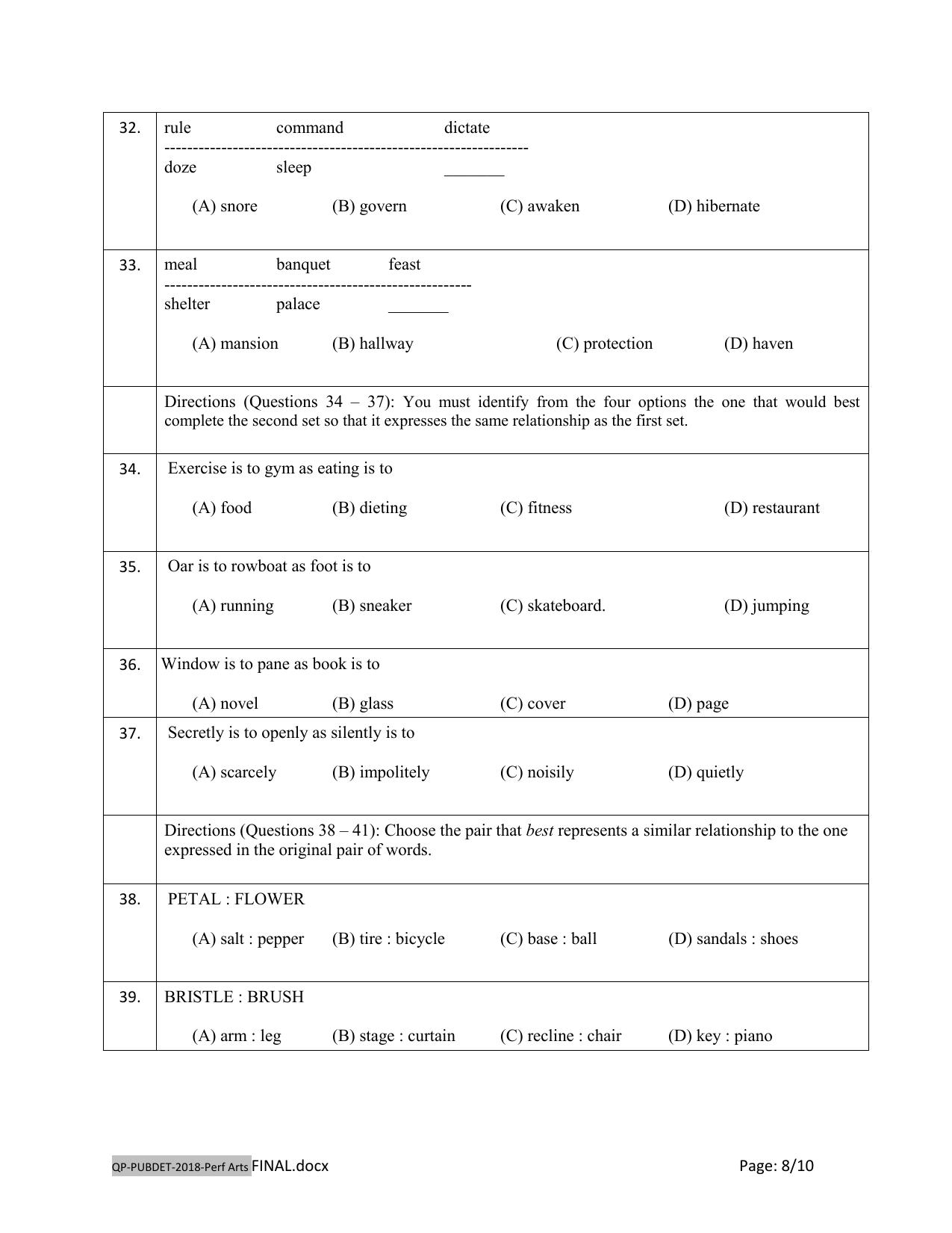PUBDET 2017 Performing Arts Question Papers - Page 8
