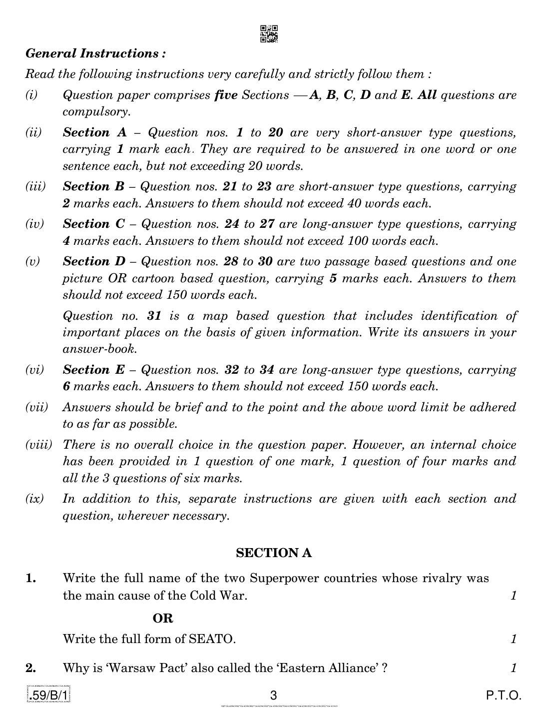 CBSE Class 12 59-C-1 - Political Science 2020 Compartment Question Paper - Page 3