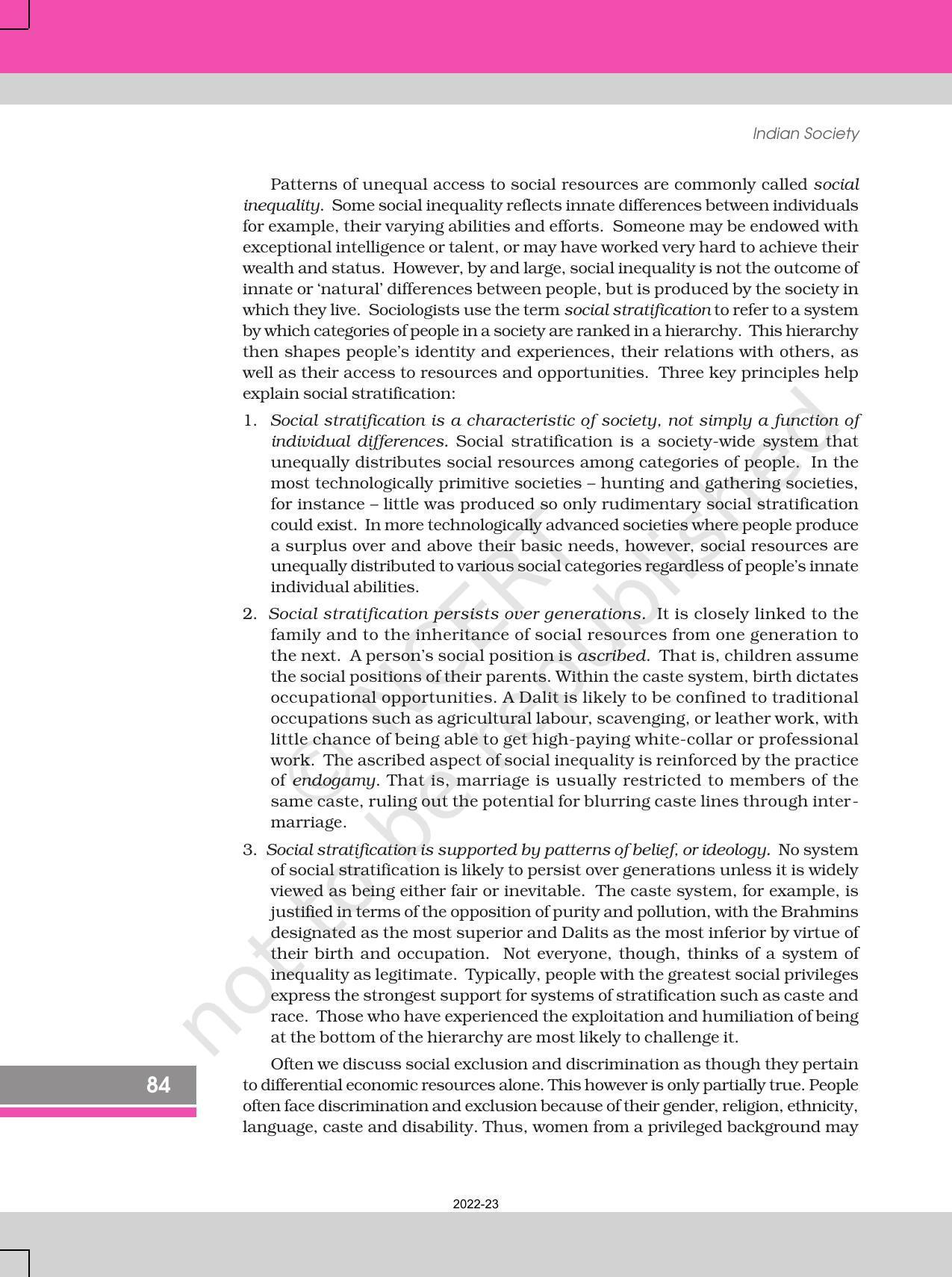 NCERT Book for Class 12 Sociology (Indian Society) Chapter 5 Patterns of Social Inequality and Exclusion - Page 4