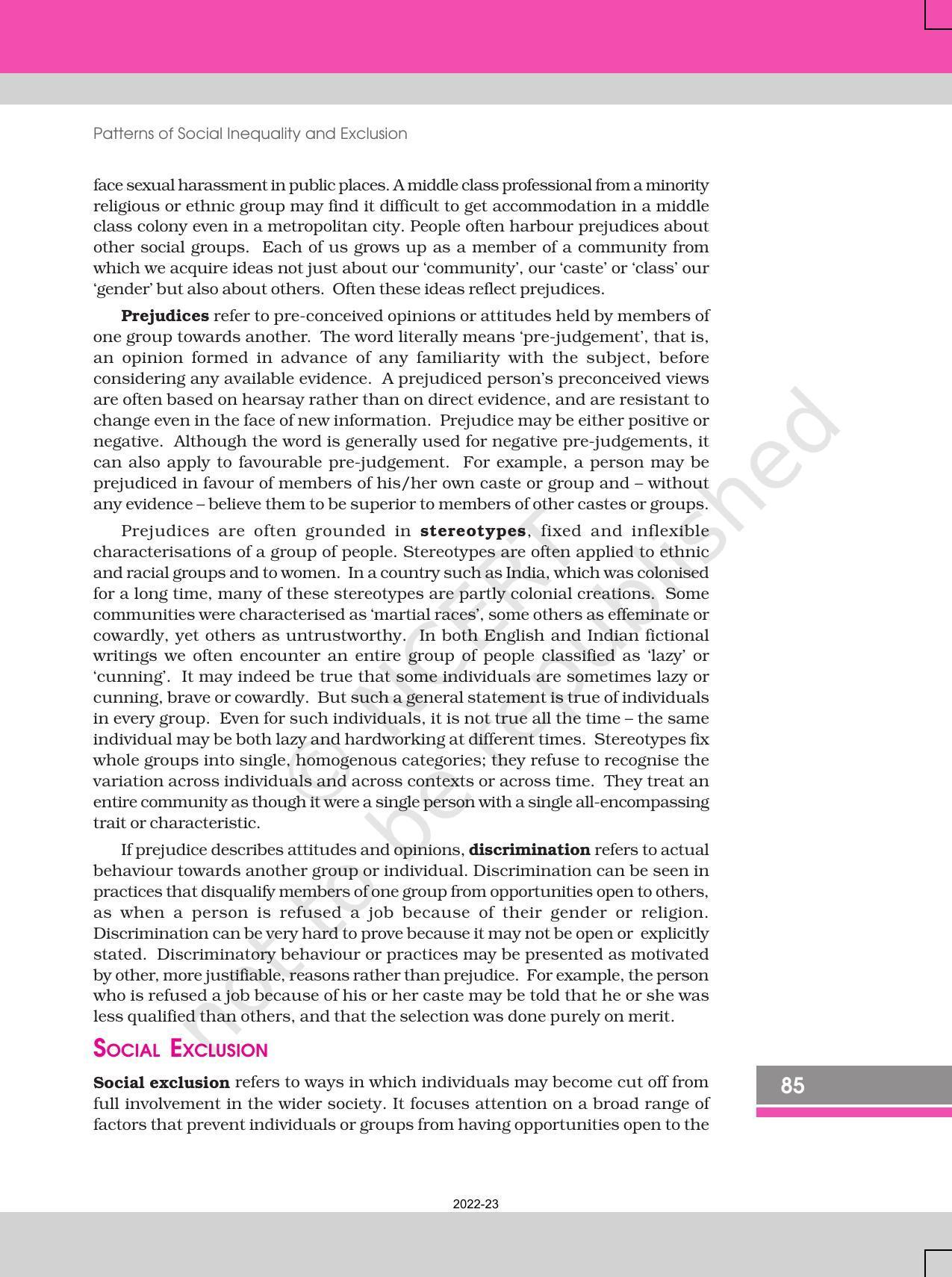 NCERT Book for Class 12 Sociology (Indian Society) Chapter 5 Patterns of Social Inequality and Exclusion - Page 5