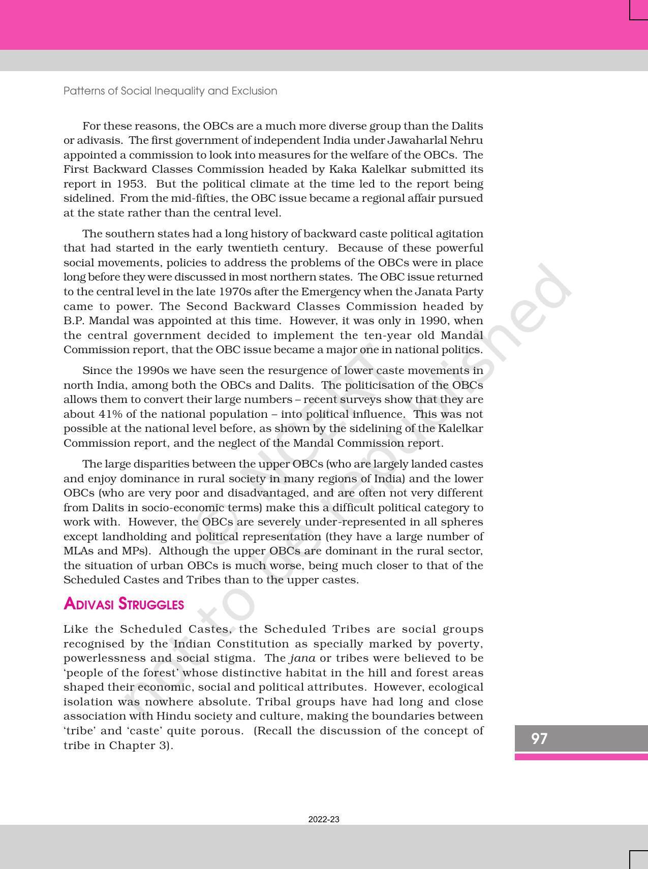 NCERT Book for Class 12 Sociology (Indian Society) Chapter 5 Patterns of Social Inequality and Exclusion - Page 17