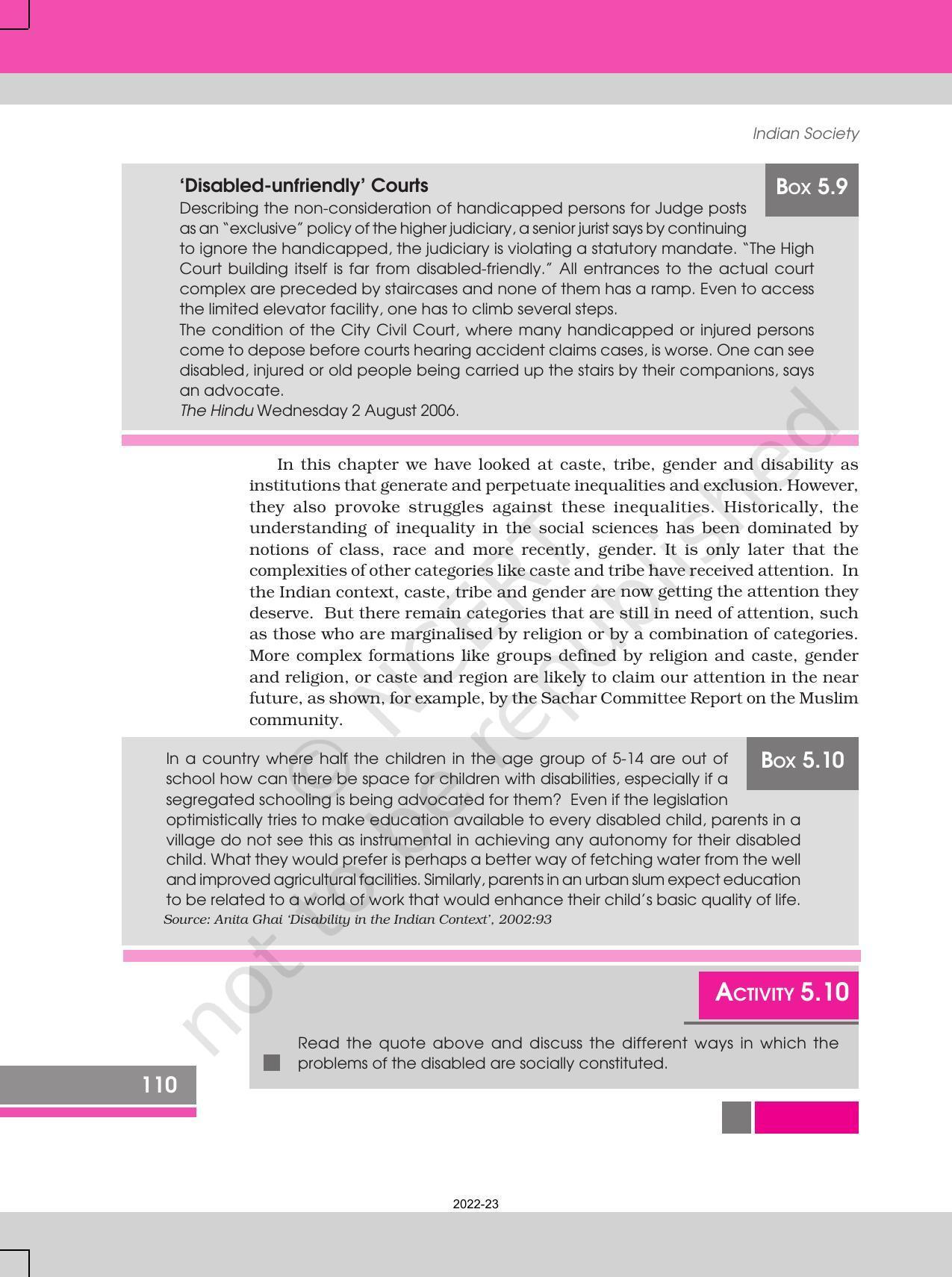 NCERT Book for Class 12 Sociology (Indian Society) Chapter 5 Patterns of Social Inequality and Exclusion - Page 30