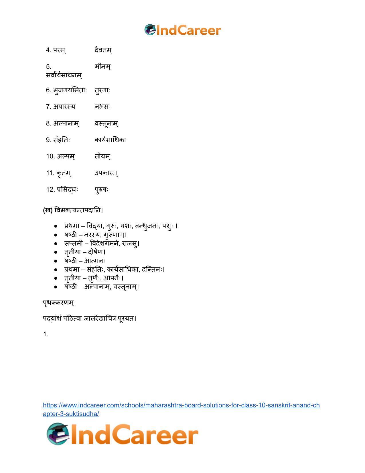 Maharashtra Board Solutions for Class 10- Sanskrit Anand: Chapter 3- सूक्तिसुधा - Page 13