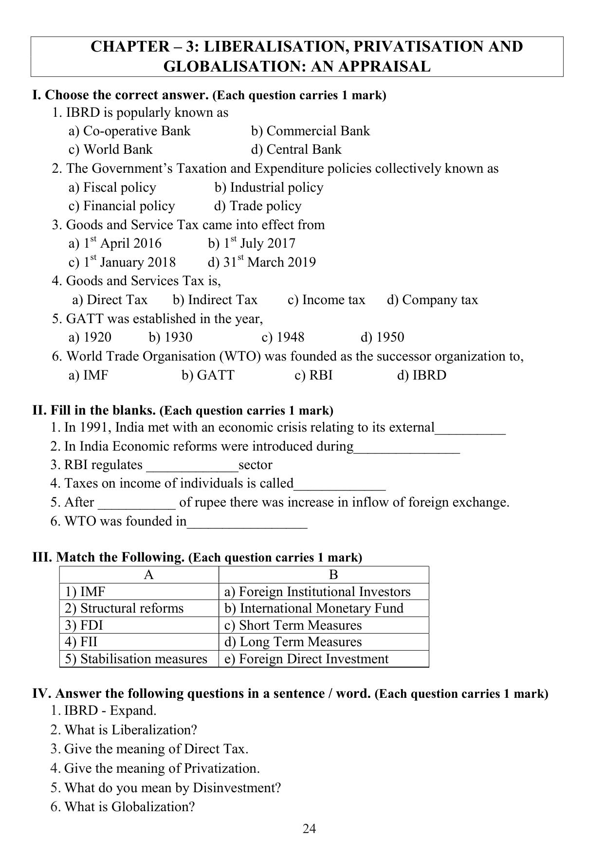 Karnataka 1st PUC Question Bank 2025 - Economics English - Page 26