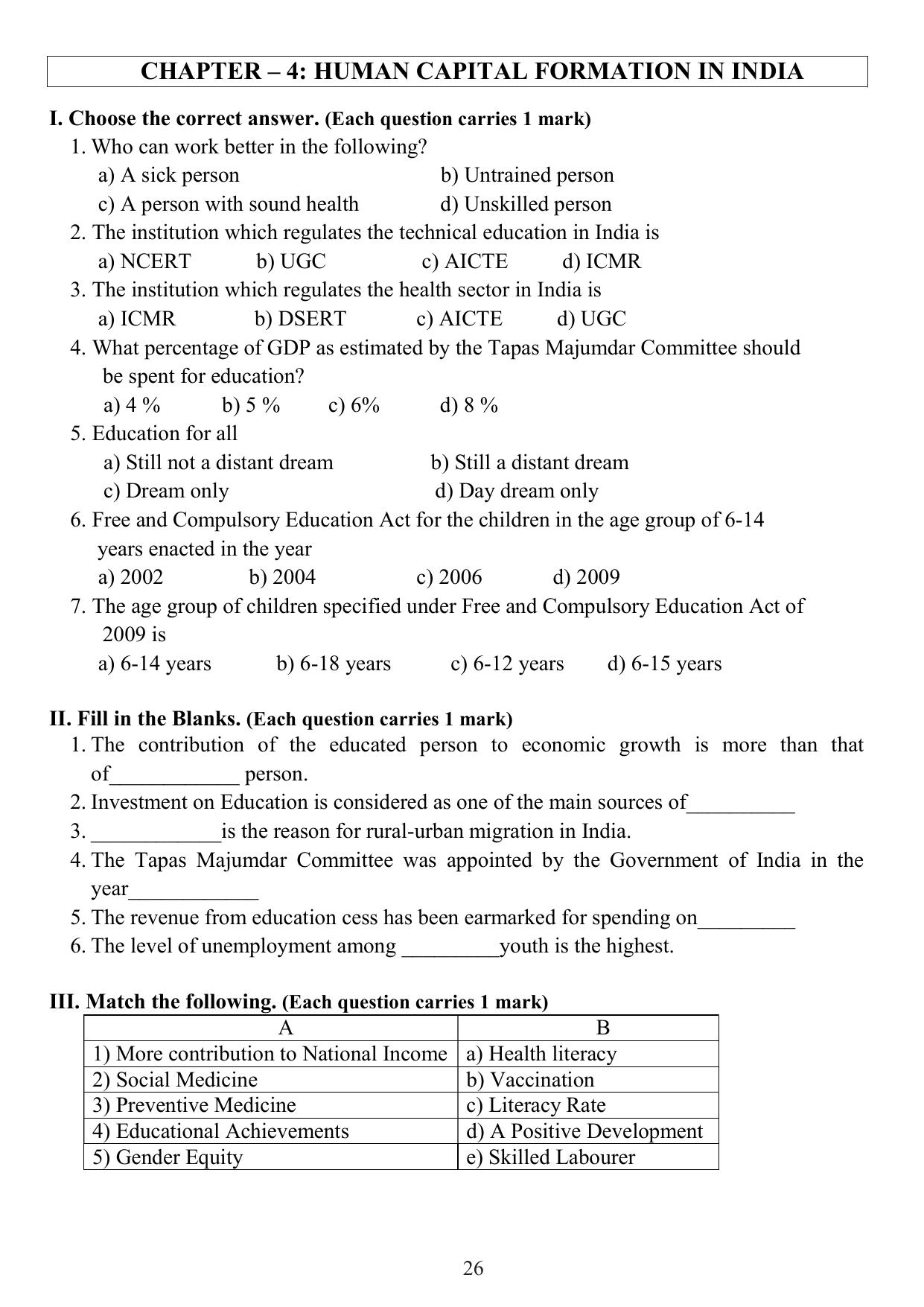 Karnataka 1st PUC Question Bank 2025 - Economics English - Page 28