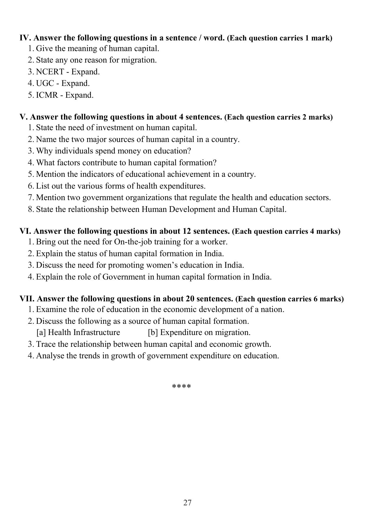 Karnataka 1st PUC Question Bank 2025 - Economics English - Page 29