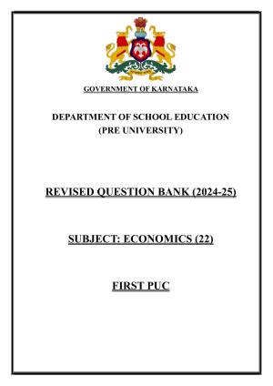 Karnataka 1st PUC Question Bank 2025 - Economics English