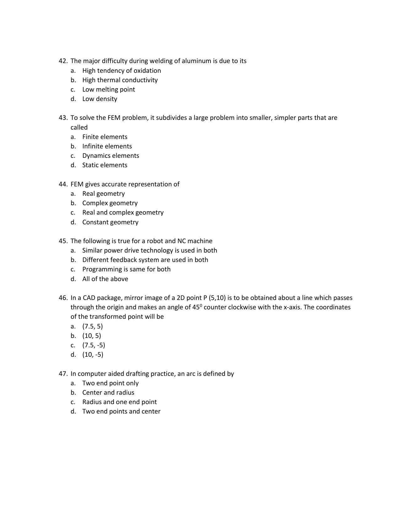 IMU CET M.Tech (for Mechanical Engineering Graduates) Sample Paper - Page 8