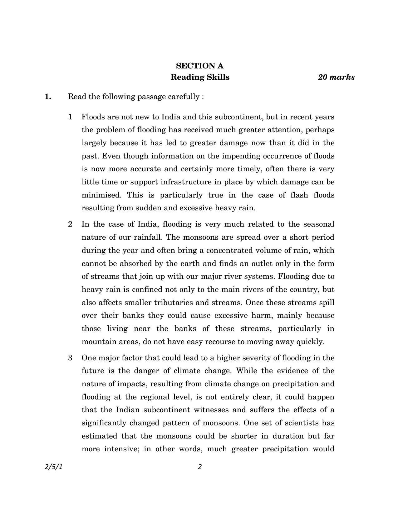 CBSE Class 10 2-5-1_English Language And Literature 2023 Question Paper - Page 2