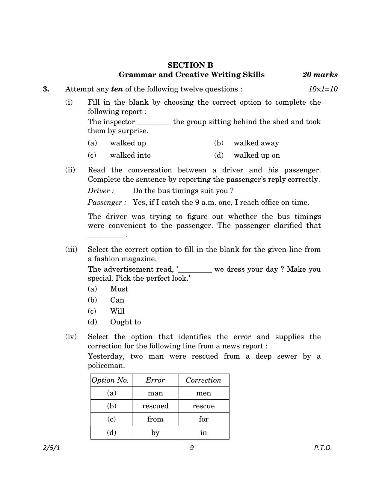 CBSE Class 10 2-5-1_English Language And Literature 2023 Question Paper - Page 9