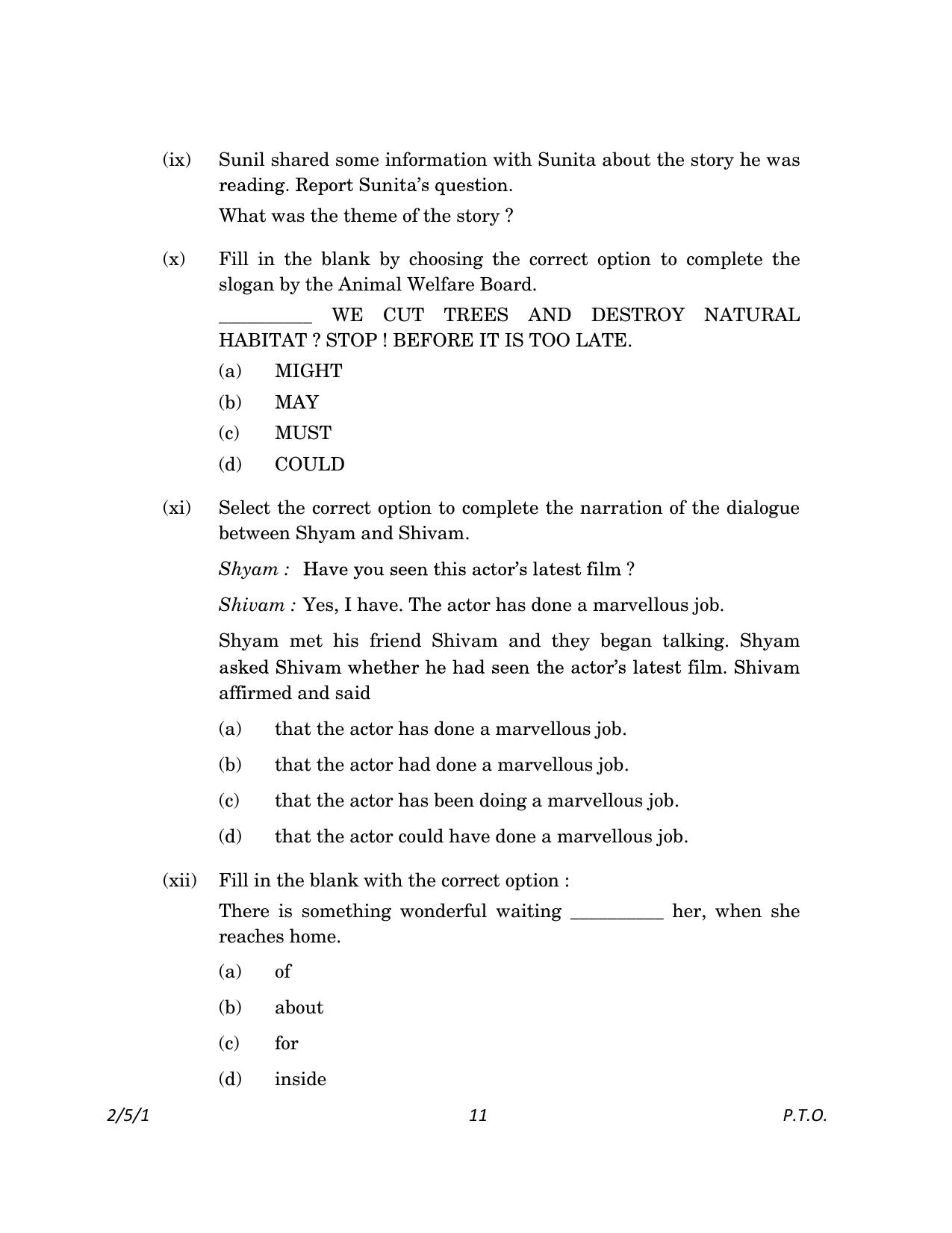 CBSE Class 10 2-5-1_English Language And Literature 2023 Question Paper - Page 11