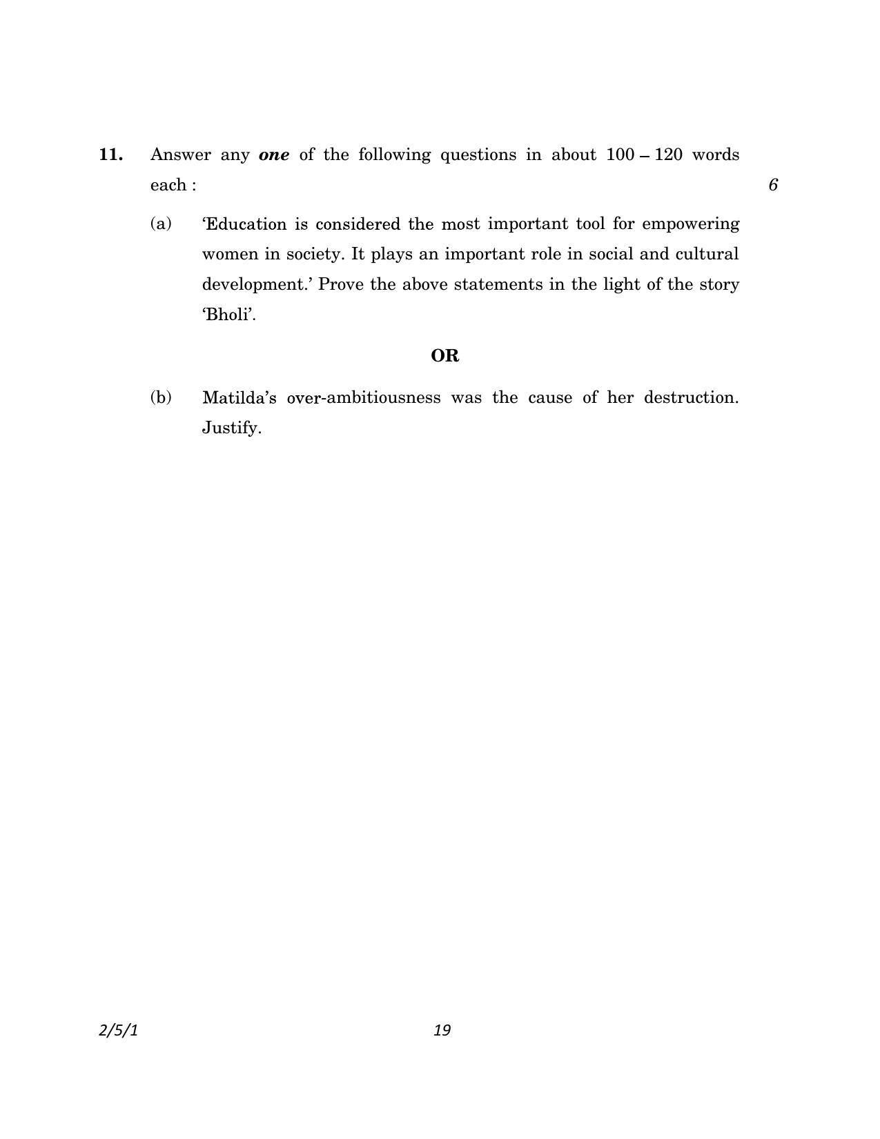 CBSE Class 10 2-5-1_English Language And Literature 2023 Question Paper - Page 19