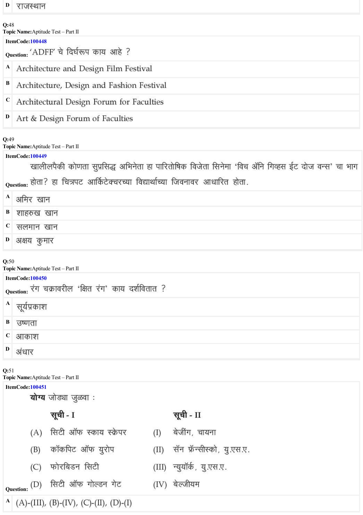 JEE Mains 2022: B Arch & B Planning Marathi (Shift 1) 23-06-2022 Question Paper - Page 14